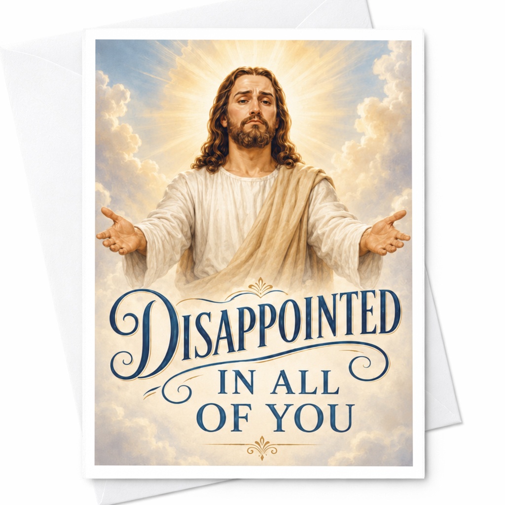 Disappointed In All Of You Funny Everyday Card Greeting Card For Friends Sarcastic Religious Card C5057