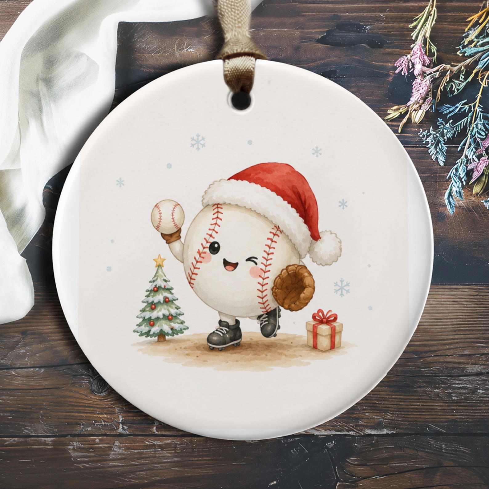 Baseball Santa Christmas Ornament Cute Sports Holiday Decor Gift For Baseball Lover Festive Tree Decoration Winter O990