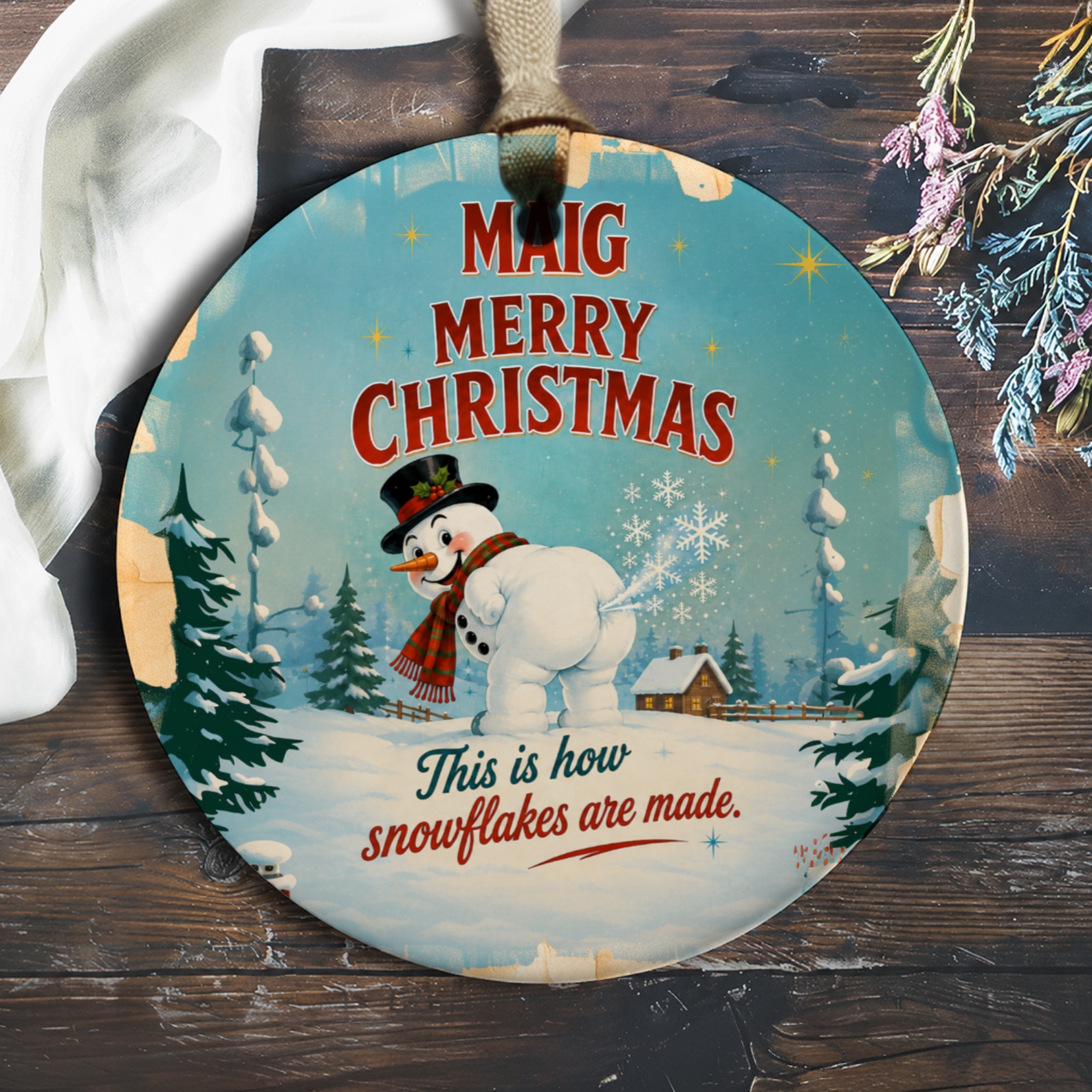 Maig Merry Christmas Funny Snowman Ornament This Is How Snowflakes Are Made Christmas Decor Holiday Gift Winter Decoration O1023