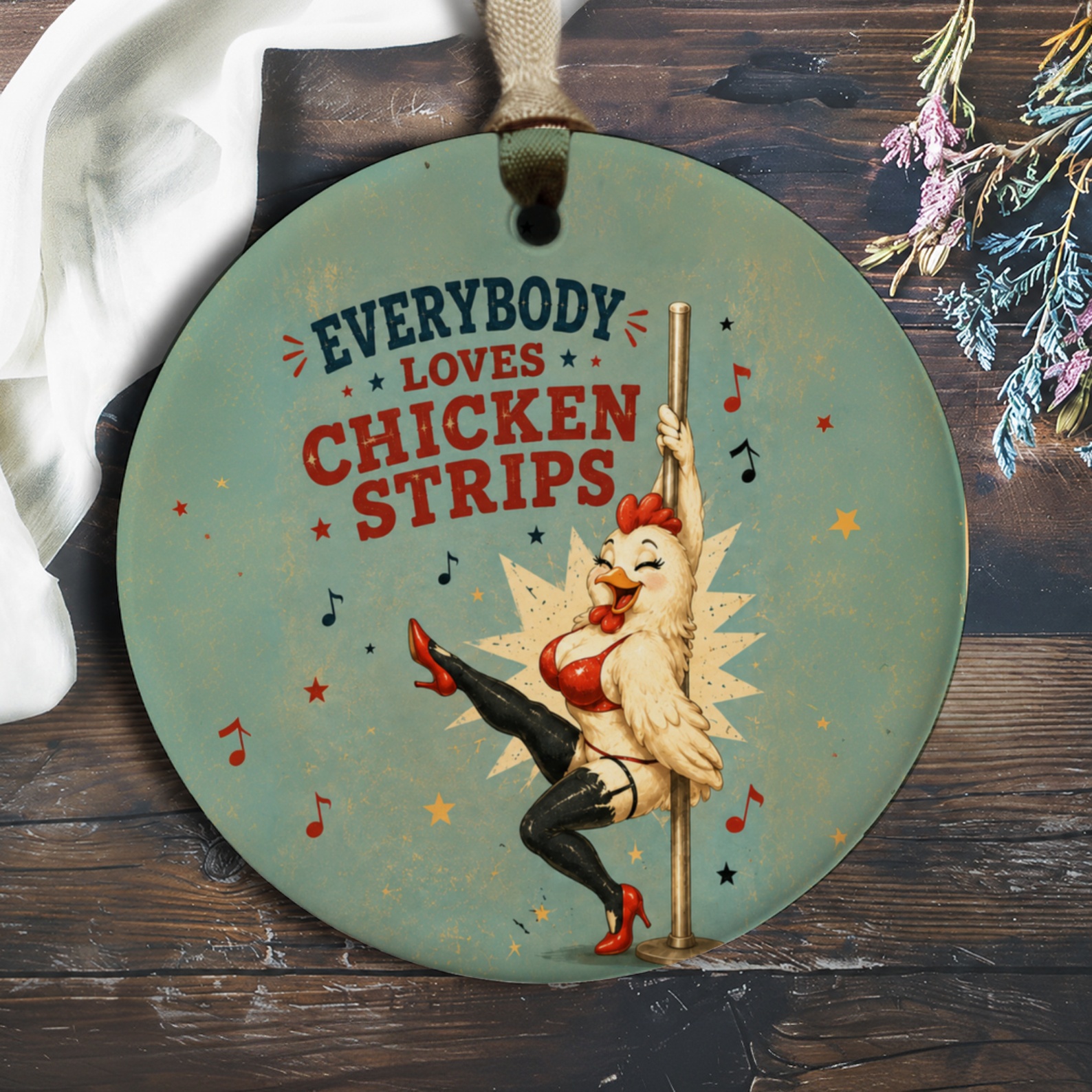 Everybody Loves Chicken Strips Funny Ornament Chicken Pole Dancing Home Decor Gift For Friends Unique Decoration O995