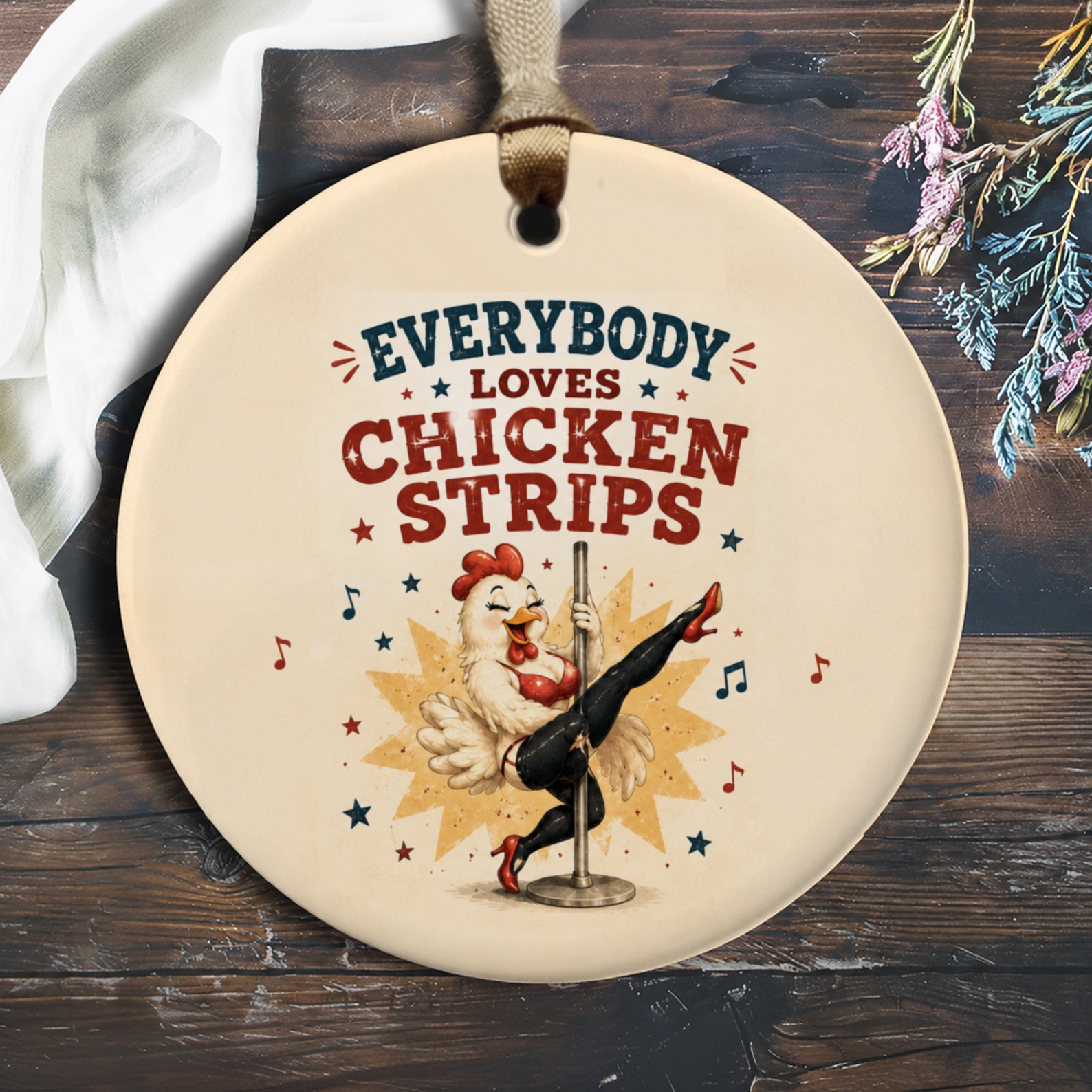 Everybody Loves Chicken Strips Funny Ornament Chicken Pole Dancing Home Decor Gift For Friends Unique Decoration O996