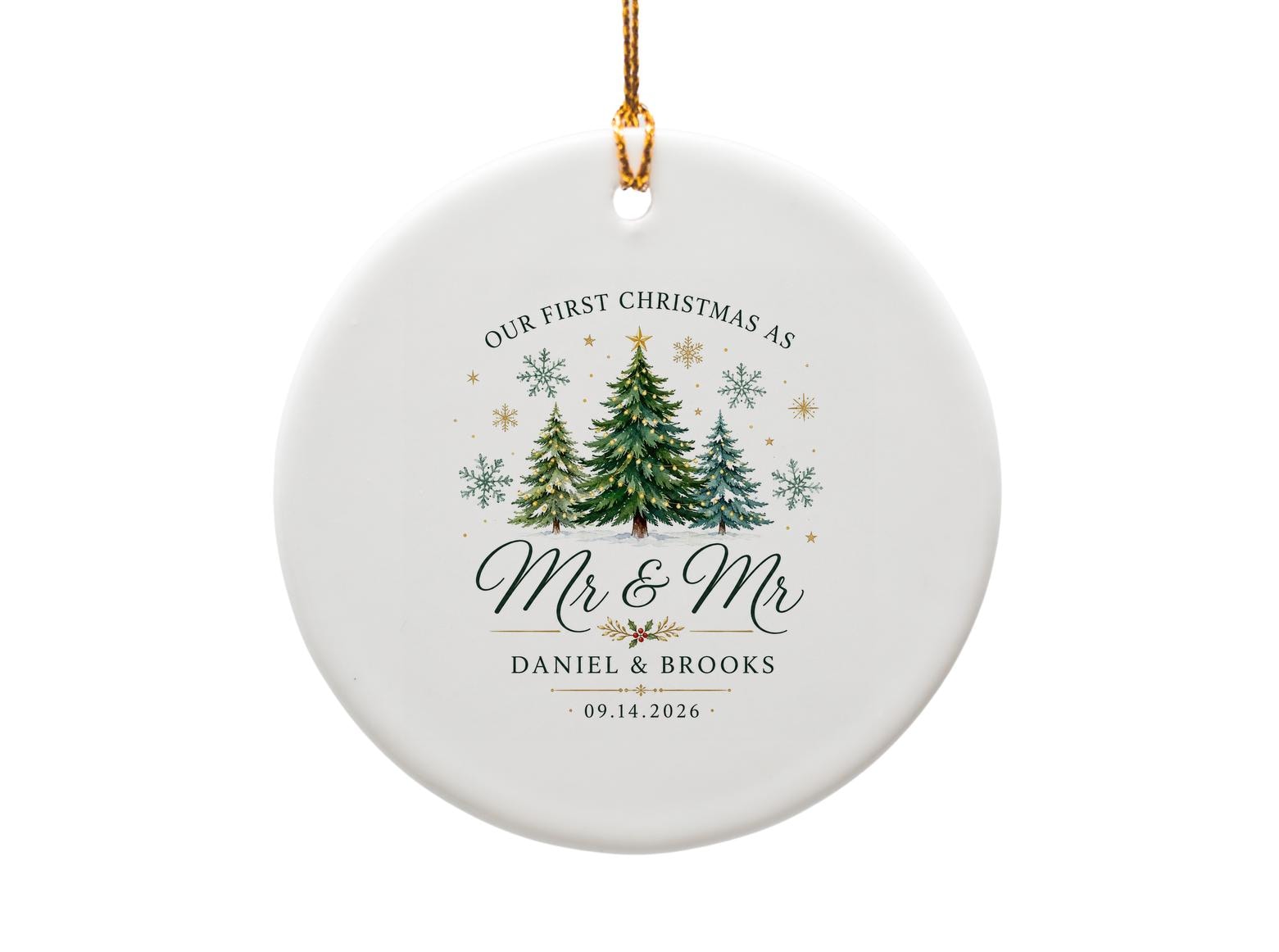 Our First Christmas As Mr & Mr Personalized Ornament Christmas Tree Decoration Gay Couple Holiday Keepsake 2026 O1141