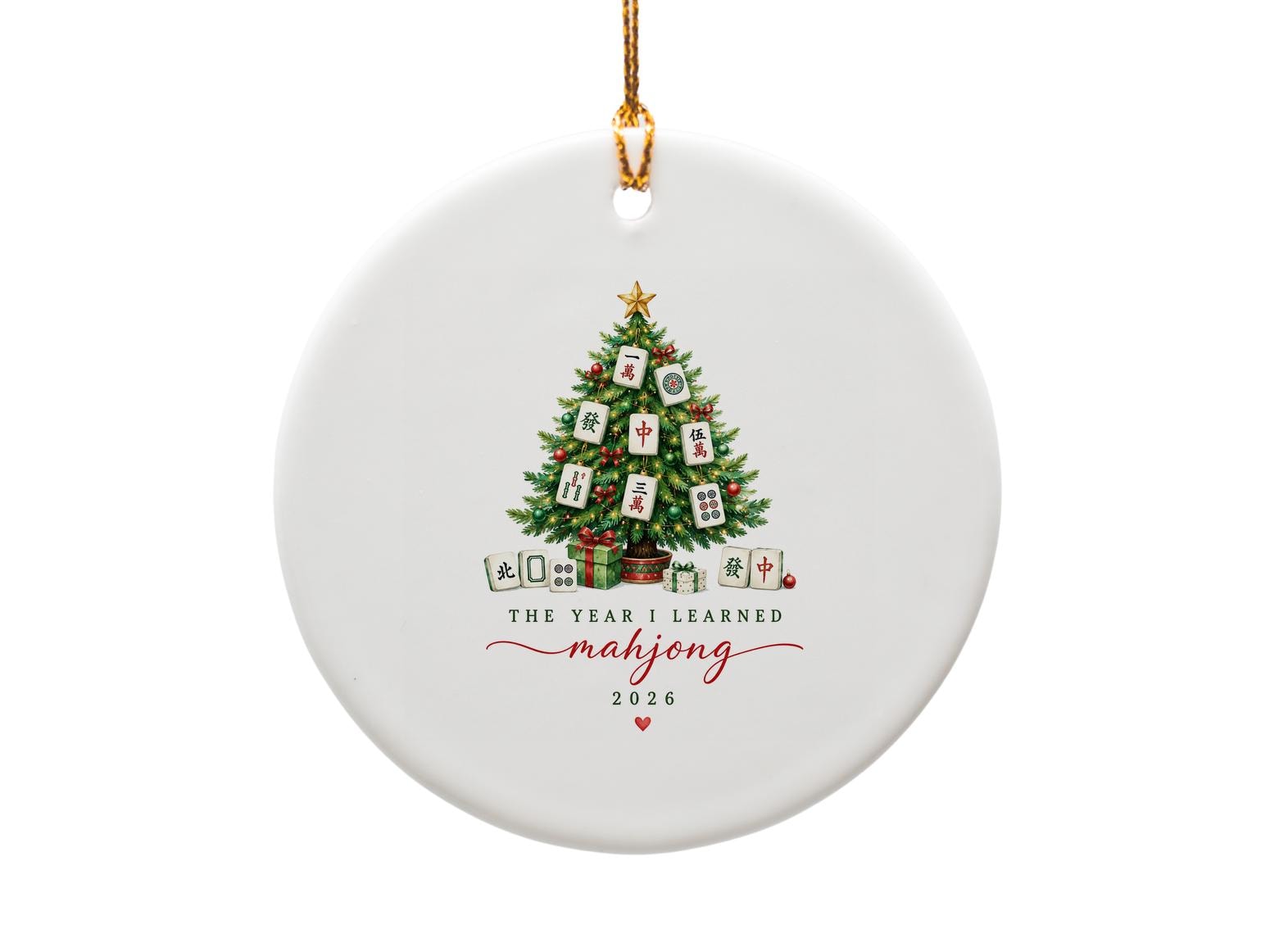 The Year I Learned Mahjong 2026 Christmas Ornament Mahjong Tree Holiday Decor Gift Keepsake O1145