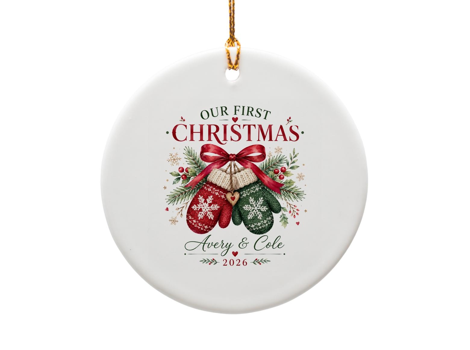 Custom Our First Christmas Personalized Ornament 2026 Holiday Decor Couple Keepsake Gift O1152
