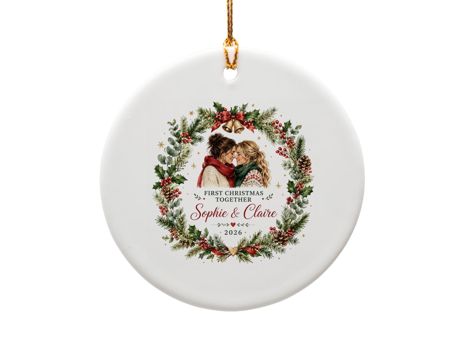 First Christmas Together 2026 Personalized Ornament Couple's First Christmas Holiday Decor Gift O1146