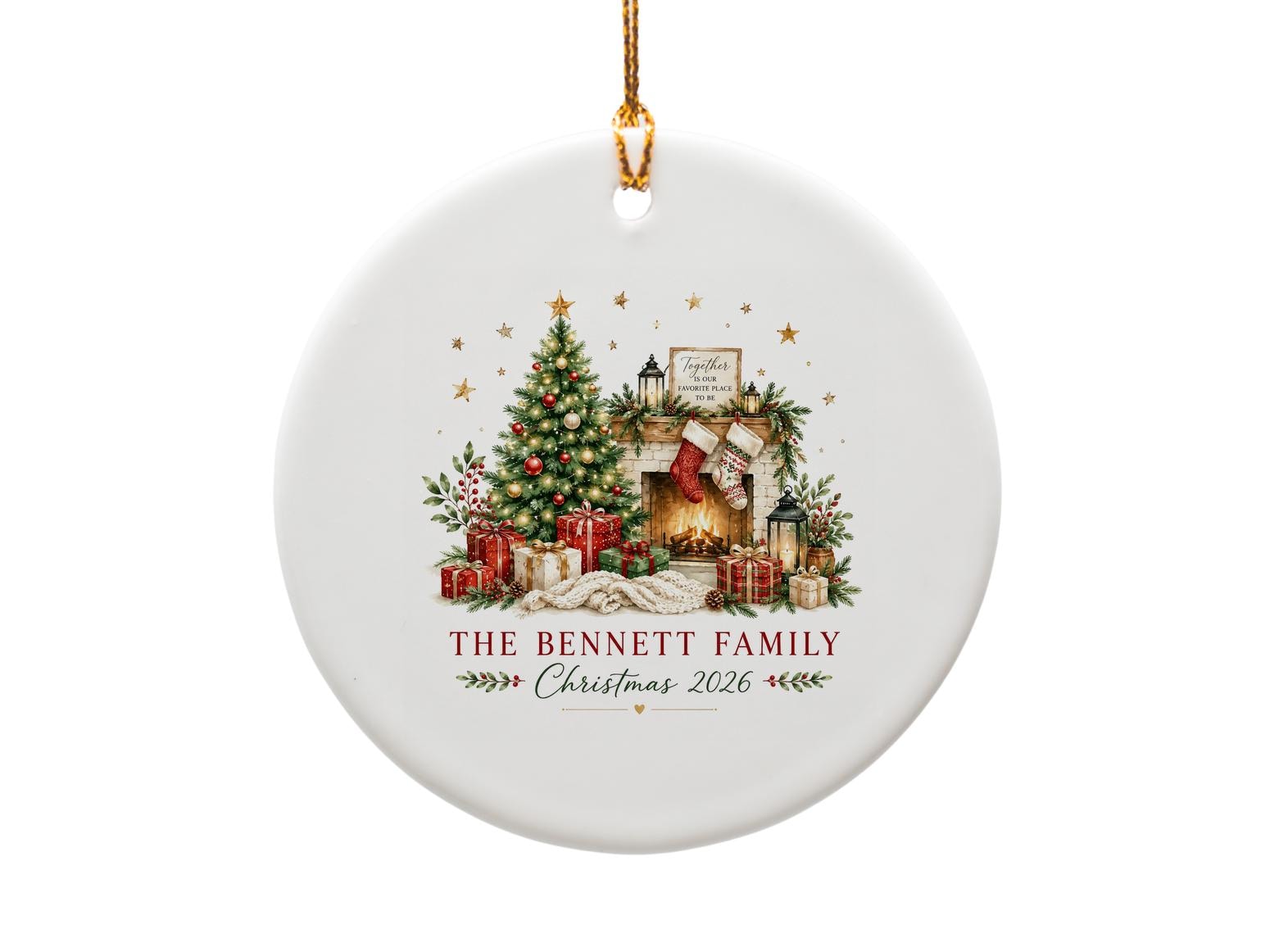 Family Christmas 2026 Personalized Ornament Holiday Decor Family Name Keepsake Custom Christmas Tree Decoration O1147