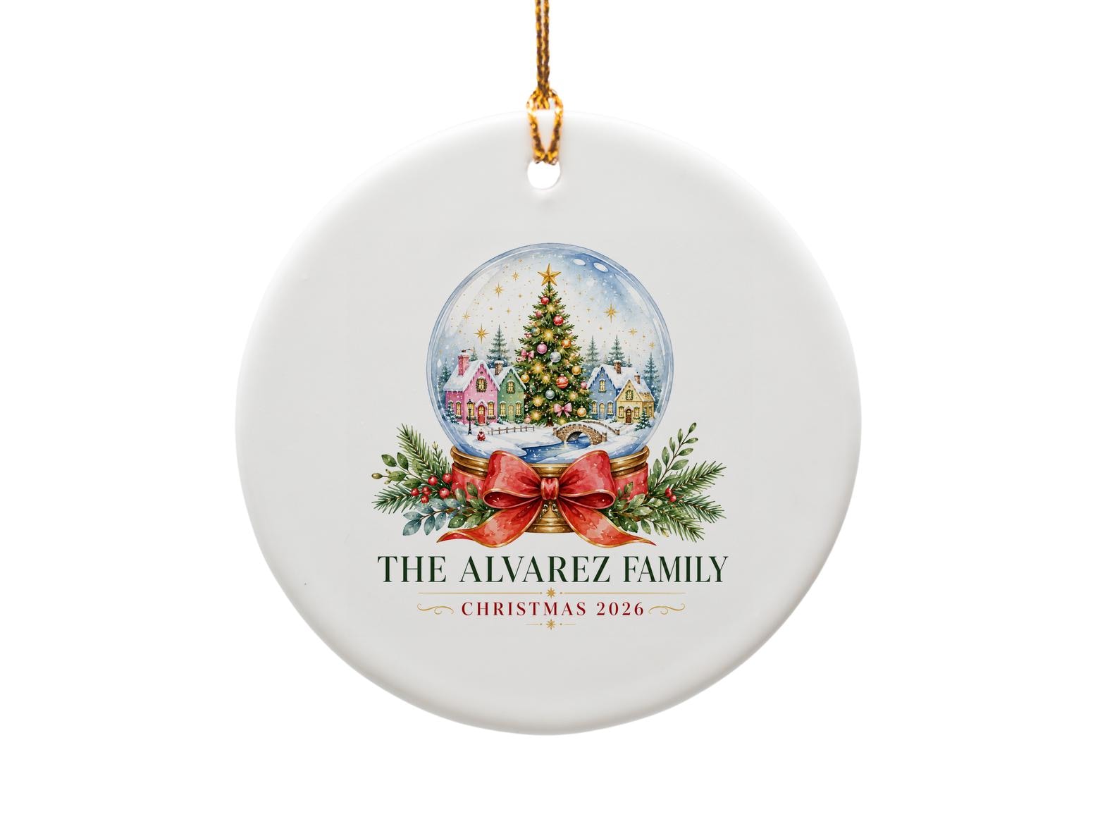 Family Christmas 2026 Personalized Ornament Holiday Decor Custom Family Name Keepsake Xmas Tree Decoration O1147