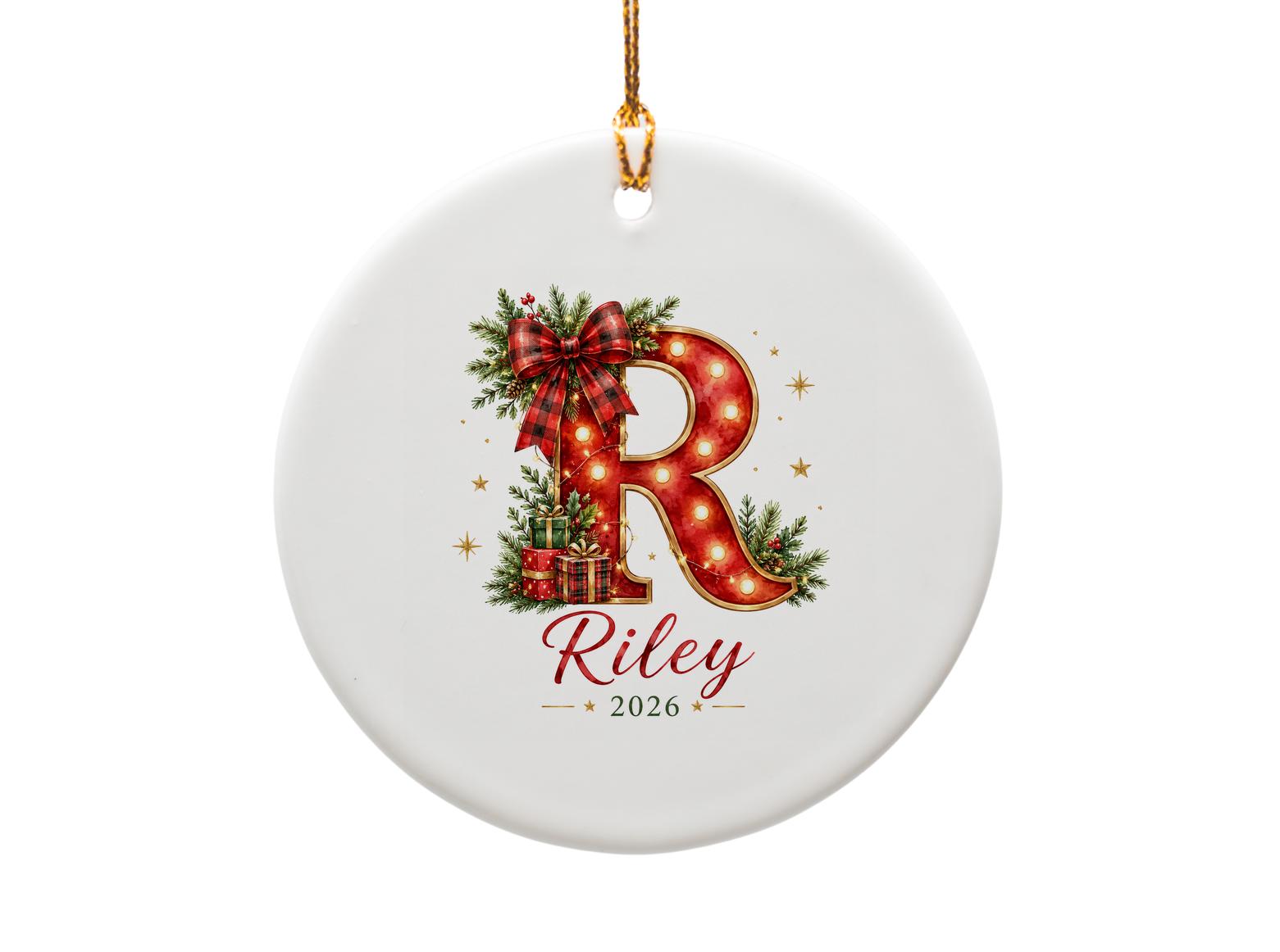 2026 Personalized Christmas Ornament Festive Holiday Decor Custom Name Initial Gift Keepsake O1151