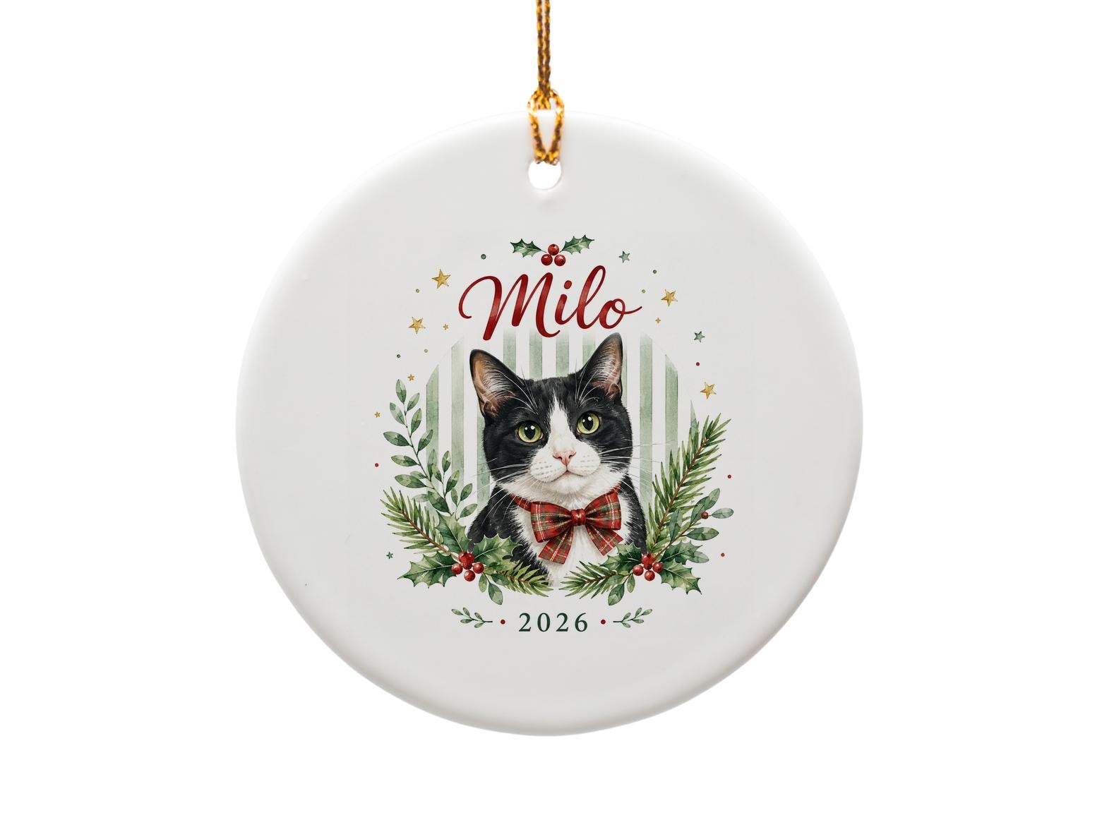2026 Personalized Cat Ornament Christmas Decoration Festive Pet Keepsake Holiday Gift For Cat Lovers O1158