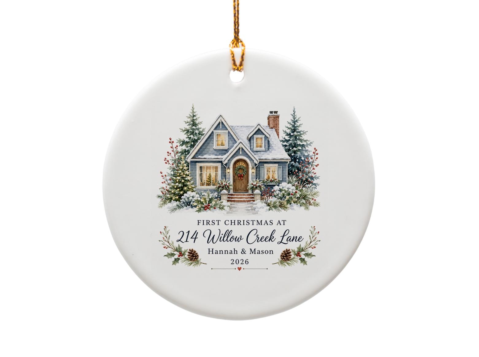 Custom First Christmas Ornament Personalized Christmas Ornament New Home Keepsake 2026 Holiday Decor O1160