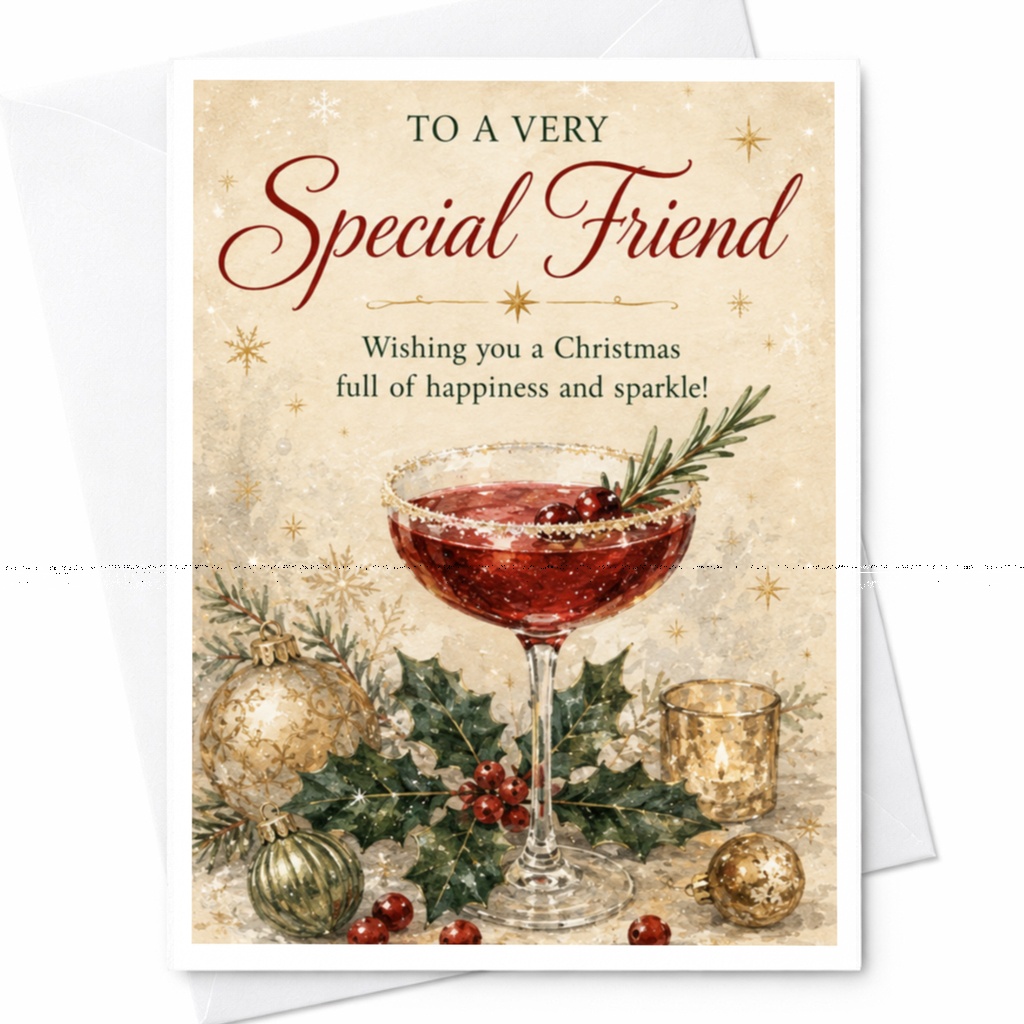 To A Very Special Friend Wishing You A Christmas Full Of Happiness And Sparkle Christmas Card For Friend Festive Holiday Greeting C5220
