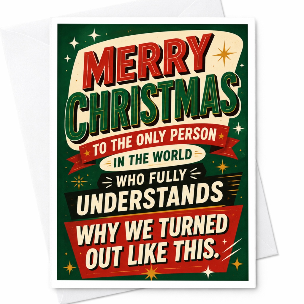 Merry Christmas To The Only Person In The World Who Fully Understands Why We Turned Out Like This Funny Christmas Card For Sibling C5244