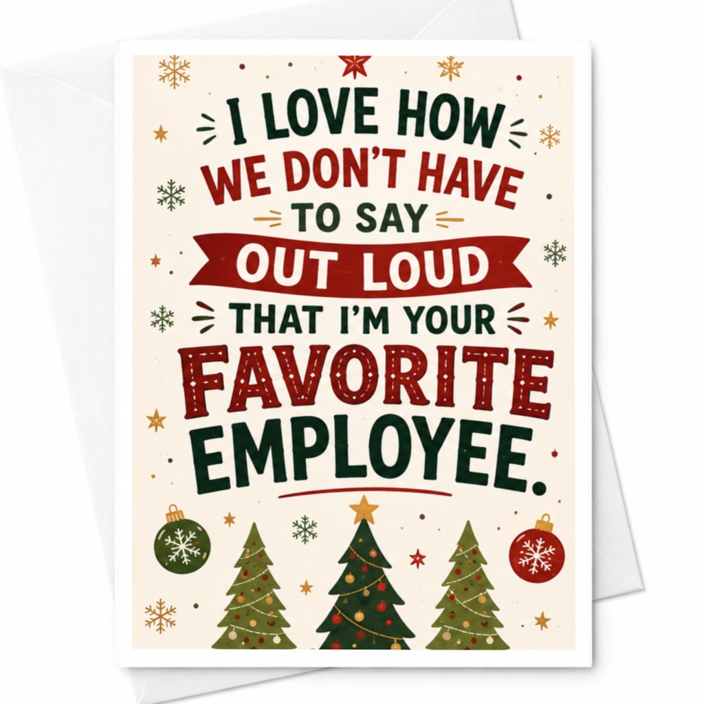 I Love How We Don't Have To Say Out Loud That I'm Your Favorite Employee Christmas Card Funny Holiday Greeting For Boss Office Hum C5222