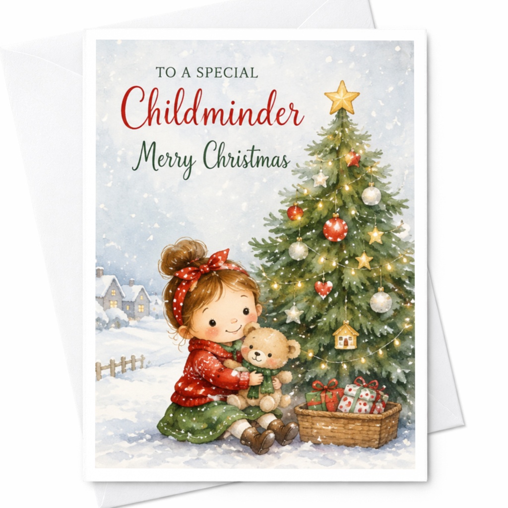 To A Special Childminder Merry Christmas Card Cute Holiday Greeting Card For Childcare Provider Festive Xmas Card C5259