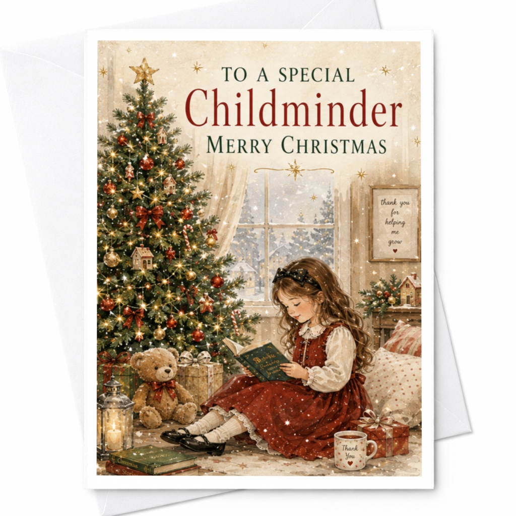To A Special Childminder Merry Christmas Holiday Card For Childminder Appreciation Festive Greeting Card From Parents C5257