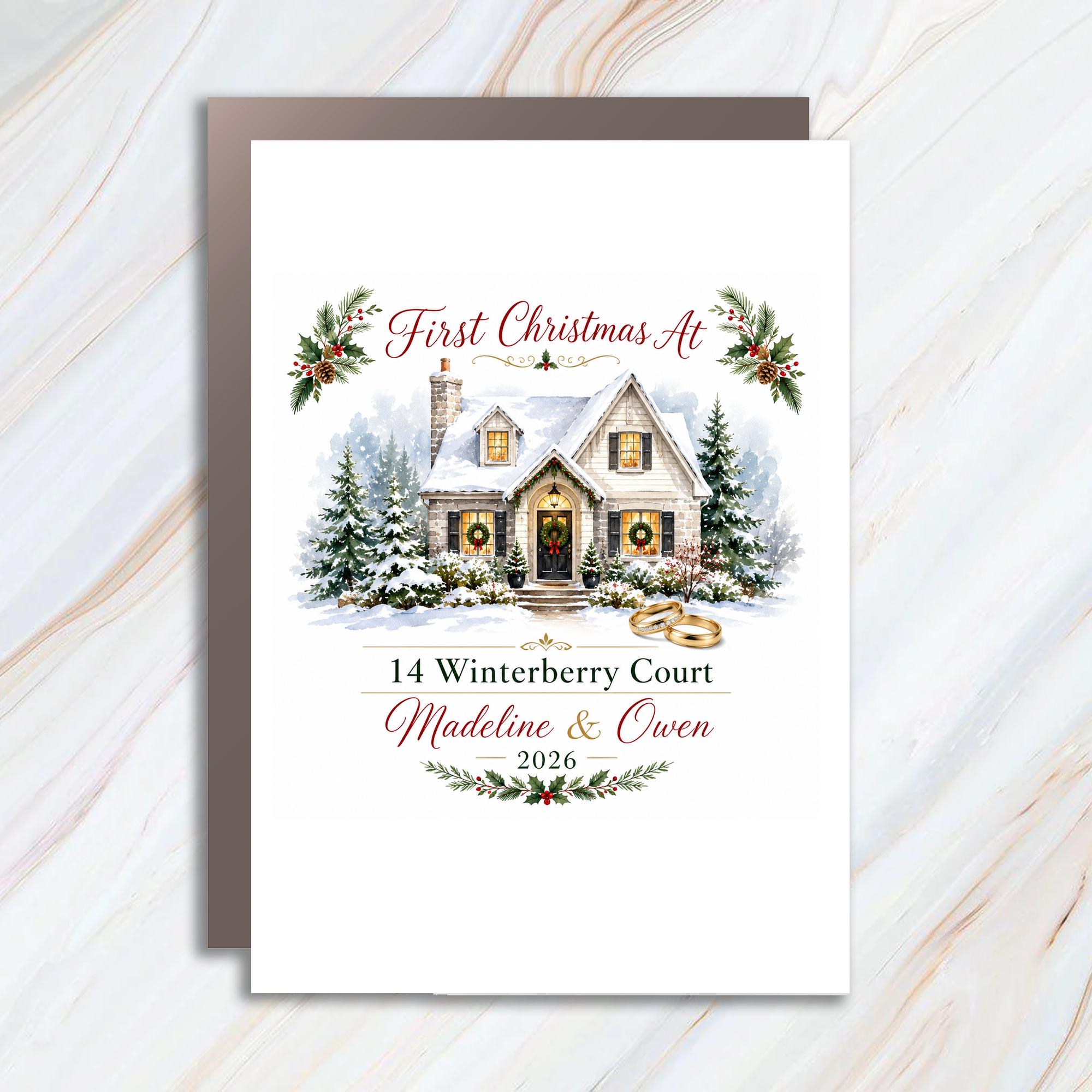 Custom First Christmas 2026 Personalized Christmas Card New Home Holiday Card Couple C1167