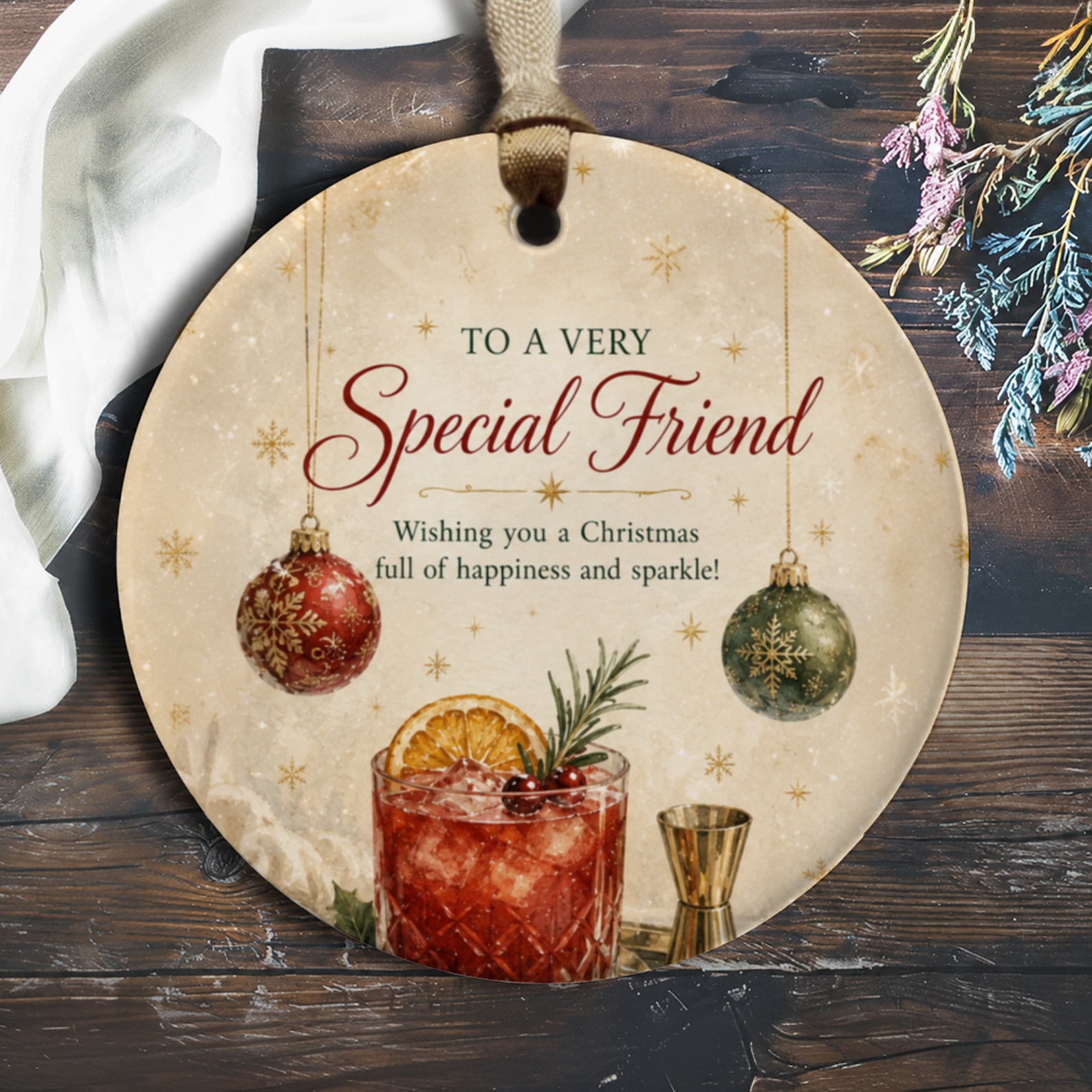 To A Very Special Friend Christmas Ornament Festive Holiday Decor Gift For Friend Sparkle Happiness Ornament O1088