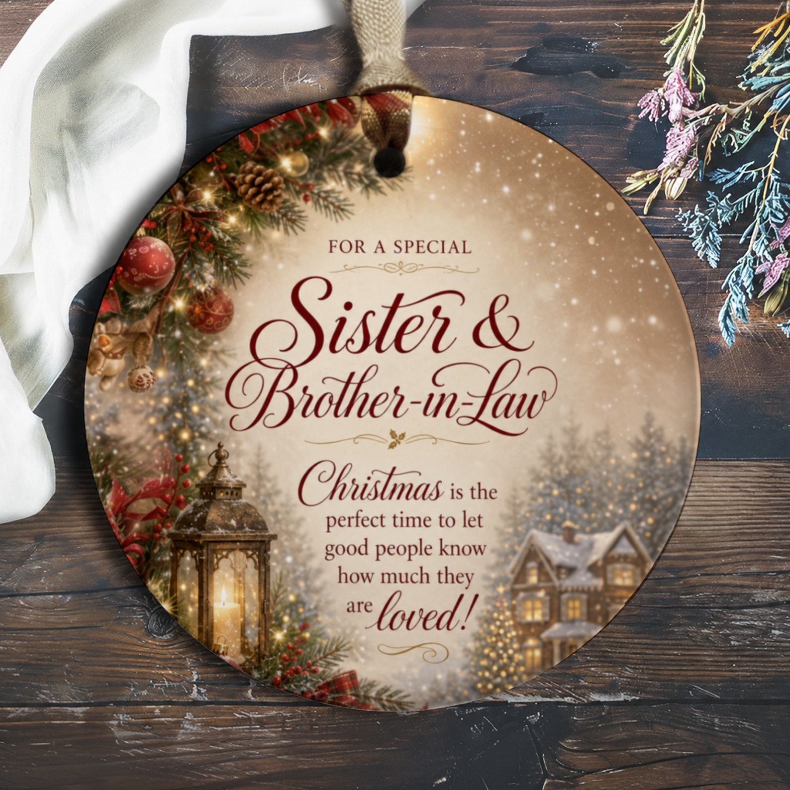 For A Special Sister & Brother-In-Law Christmas Ornament Festive Holiday Decoration Family Gift Keepsake O1108