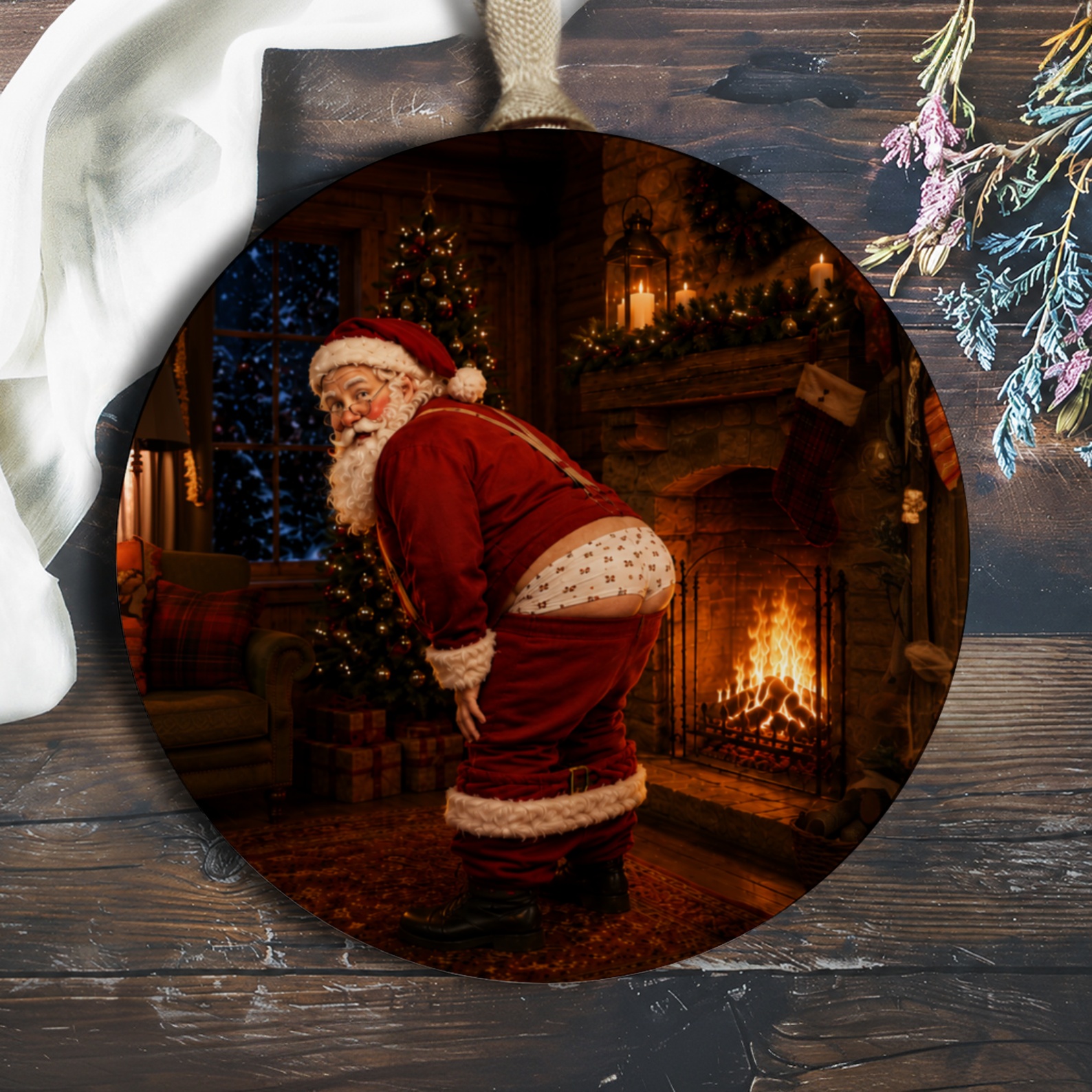 Funny Santa Claus Christmas Ornament Holiday Decor Festive Tree Decoration Santa Gift For Him Her O1114