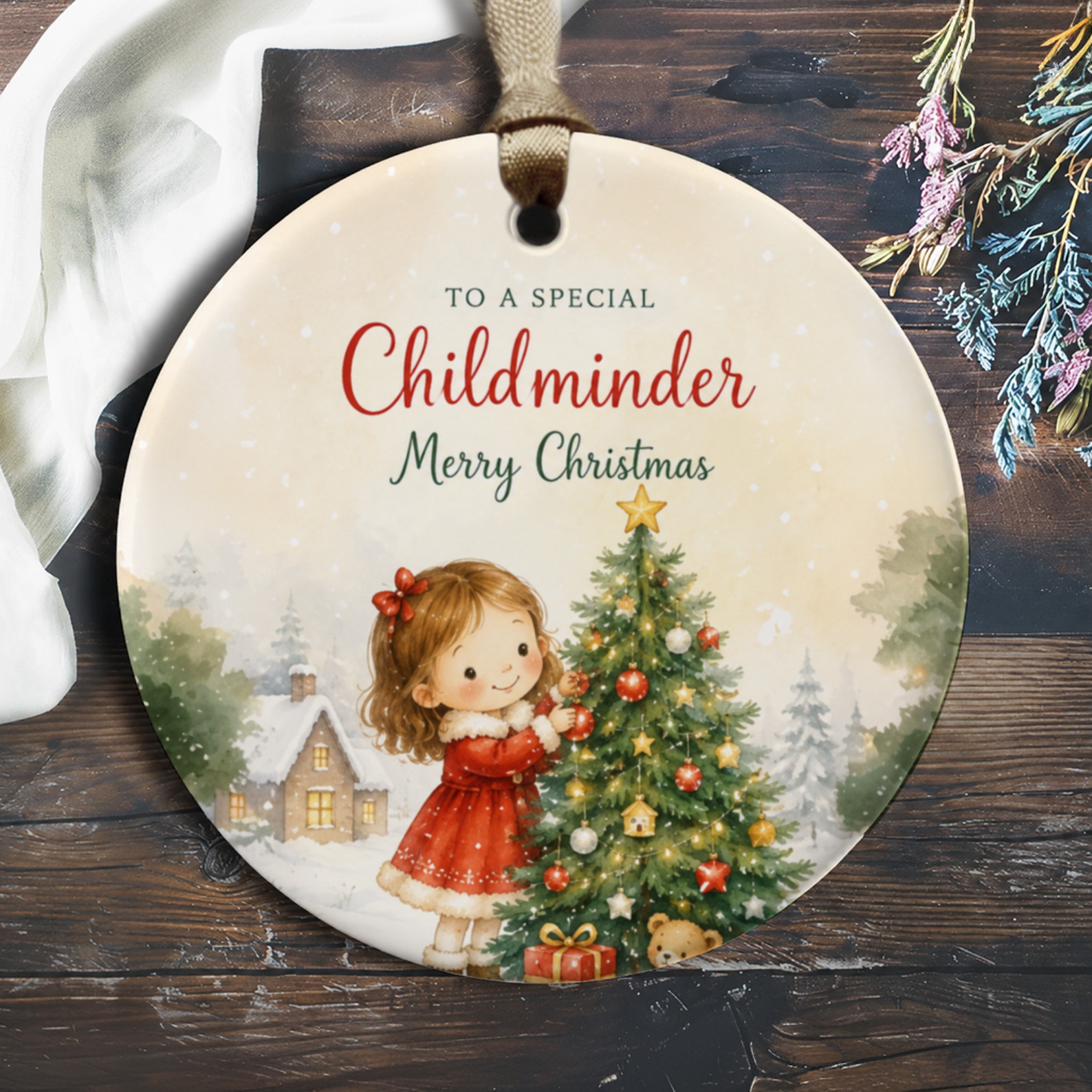 To A Special Childminder Merry Christmas Ornament Cute Christmas Tree Decoration Gift For Childminder Holiday Decor O1116
