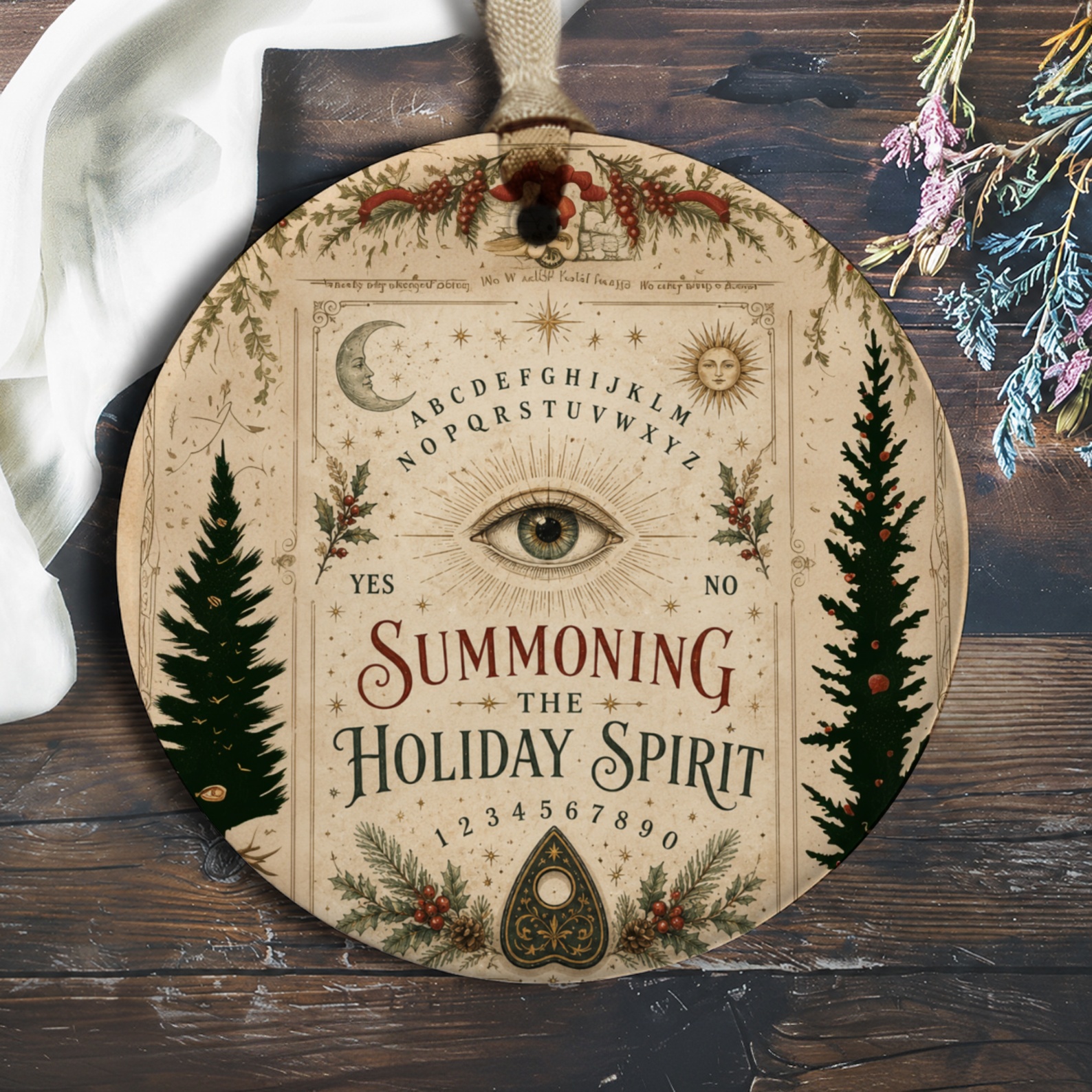 Summoning The Holiday Spirit Christmas Ornament Vintage Holiday Decor Festive Tree Decoration Mystical Seasonal Gift O1110