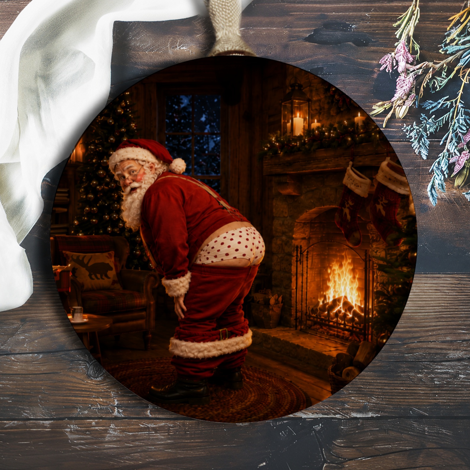 Santa Claus Funny Christmas Ornament Holiday Decor Festive Santa Decoration For Home Christmas Tree O1115