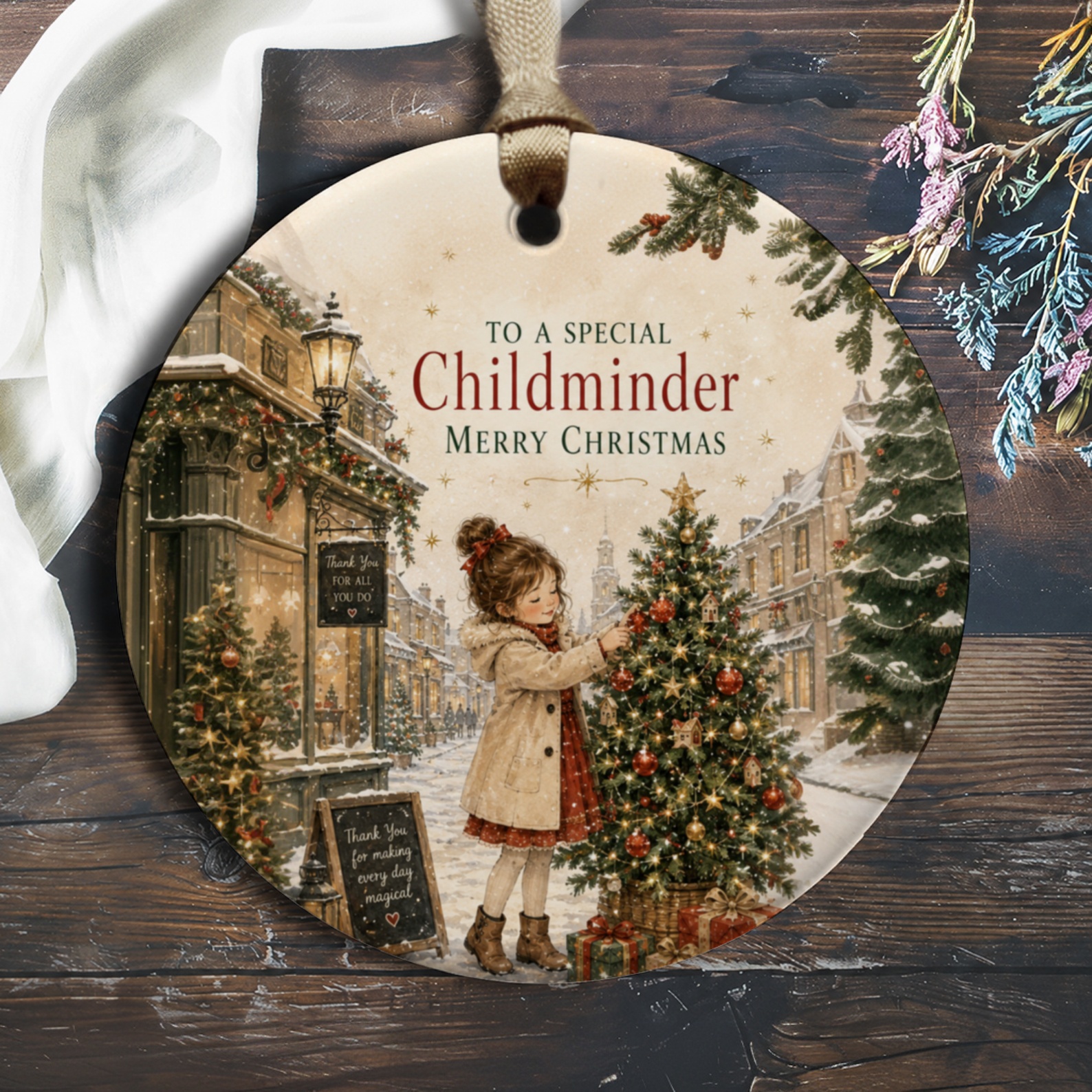 To A Special Childminder Merry Christmas Ornament Holiday Decor Child Decorating Tree Festive Gift For Childminder Xmas Ornament O1118