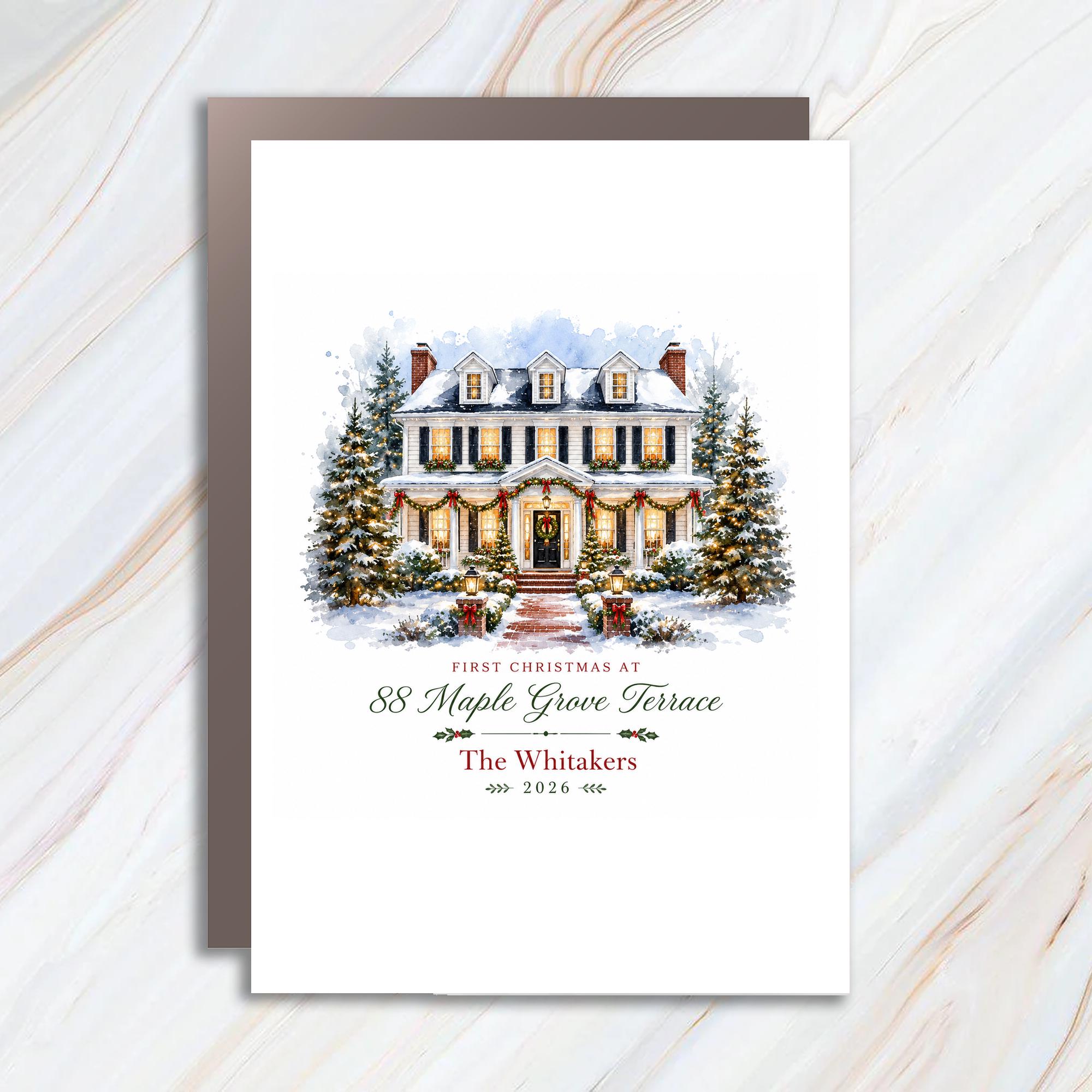 Custom First Christmas Christmas Card Personalized Holiday Card 2026 Family Celebration C1186