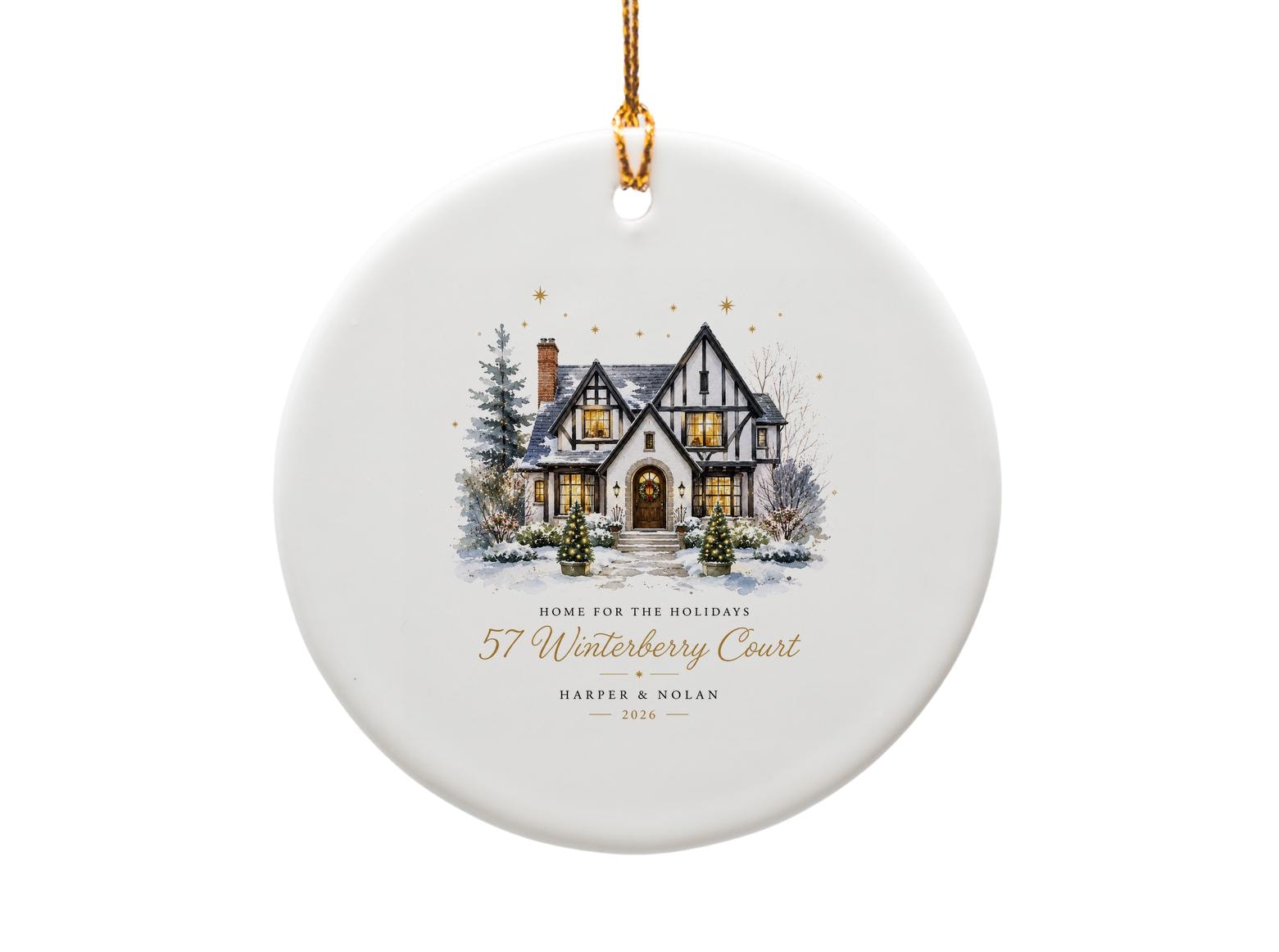 Home For The Holidays Custom Christmas Ornament Personalized Winter House Decor Family Name Holiday Keepsake 2026 O1189