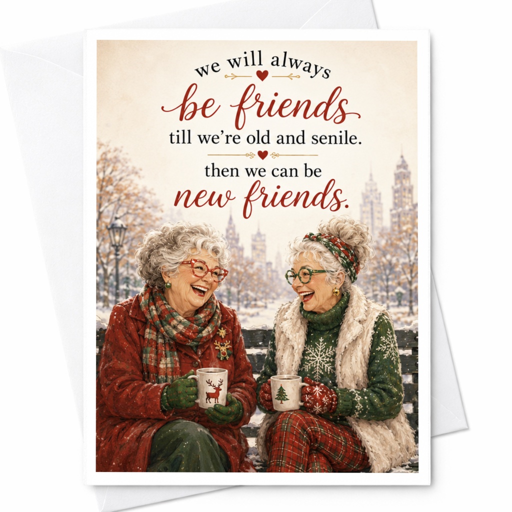 We Will Always Be Friends Till We're Old Friendship Greeting Card For Best Friend Cute Sentimental Card For Her C5339