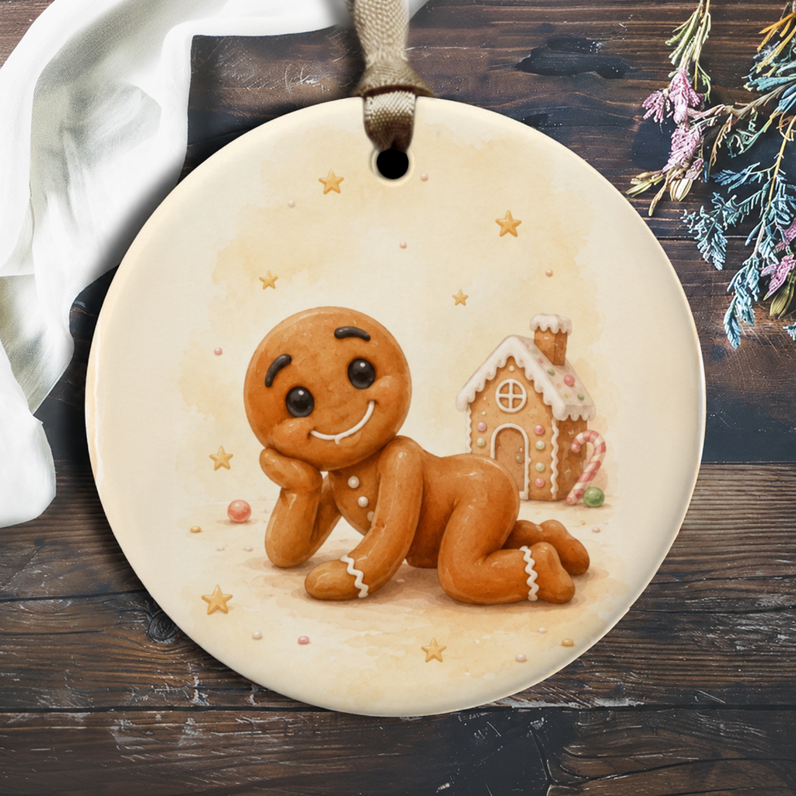 Gingerbread Man Christmas Ornament Cute Holiday Decor Gingerbread House Festive Tree Decoration For Christmas Lovers O1209