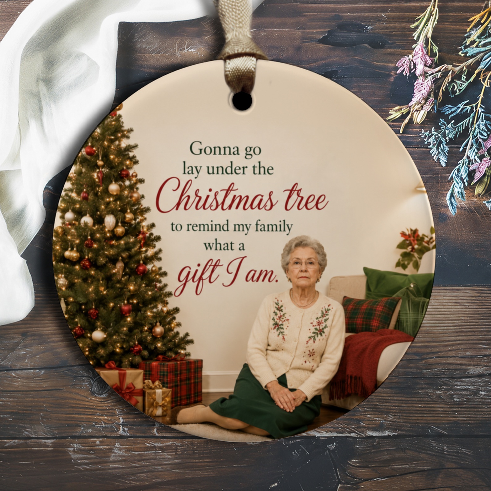 Gonna Go Lay Under The Christmas Tree Funny Christmas Ornament Holiday Decor Gift Idea For Family Xmas Decoration O1232