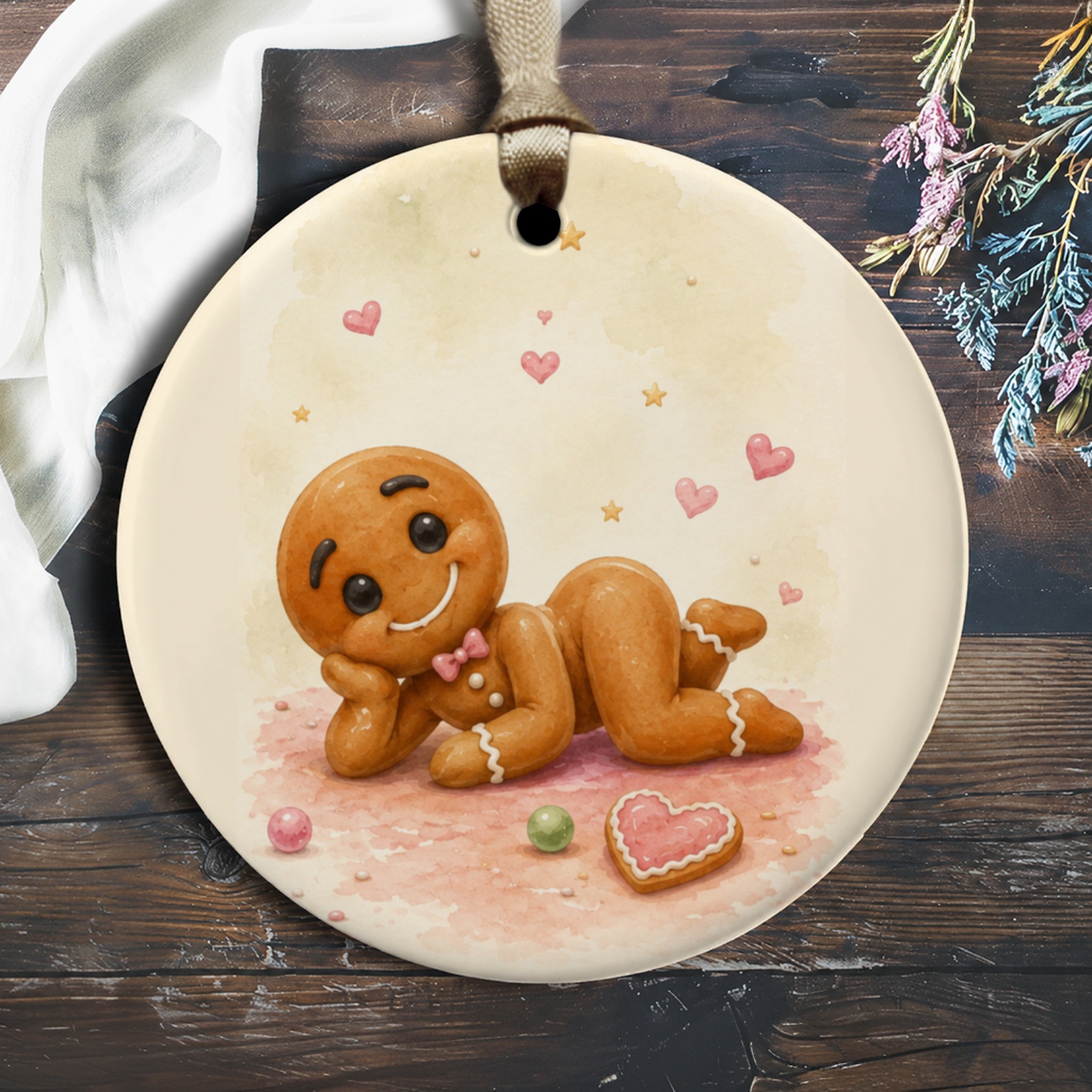 Gingerbread Man Ornament Cute Christmas Decoration Holiday Tree Decor Festive Cookie For Kids Family Xmas Gift O1176