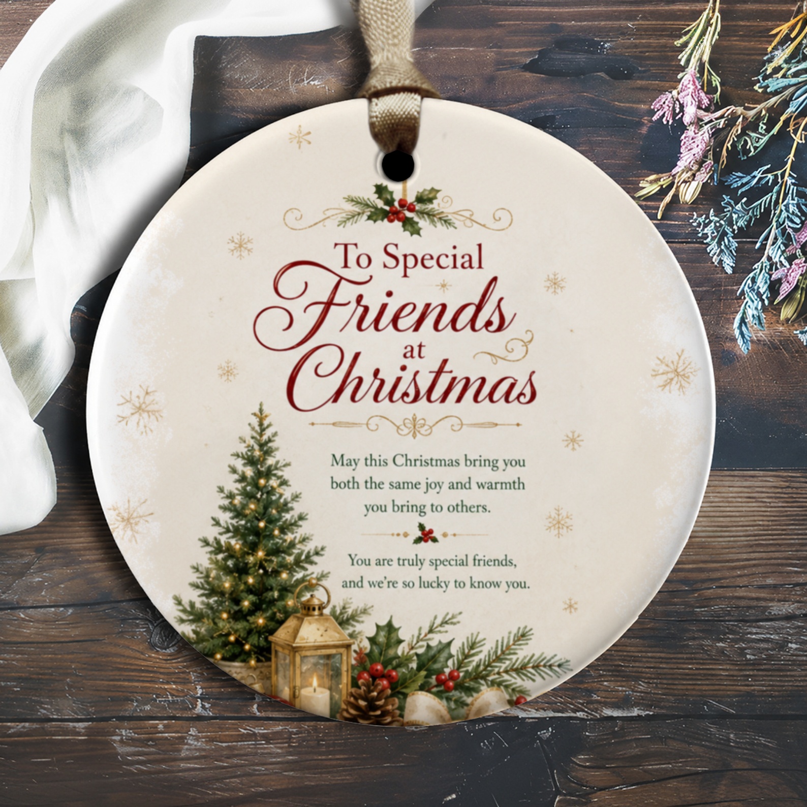 To Special Friends At Christmas Ornament Festive Holiday Decoration Gift For Friends Xmas Tree Hanging Decor O1201