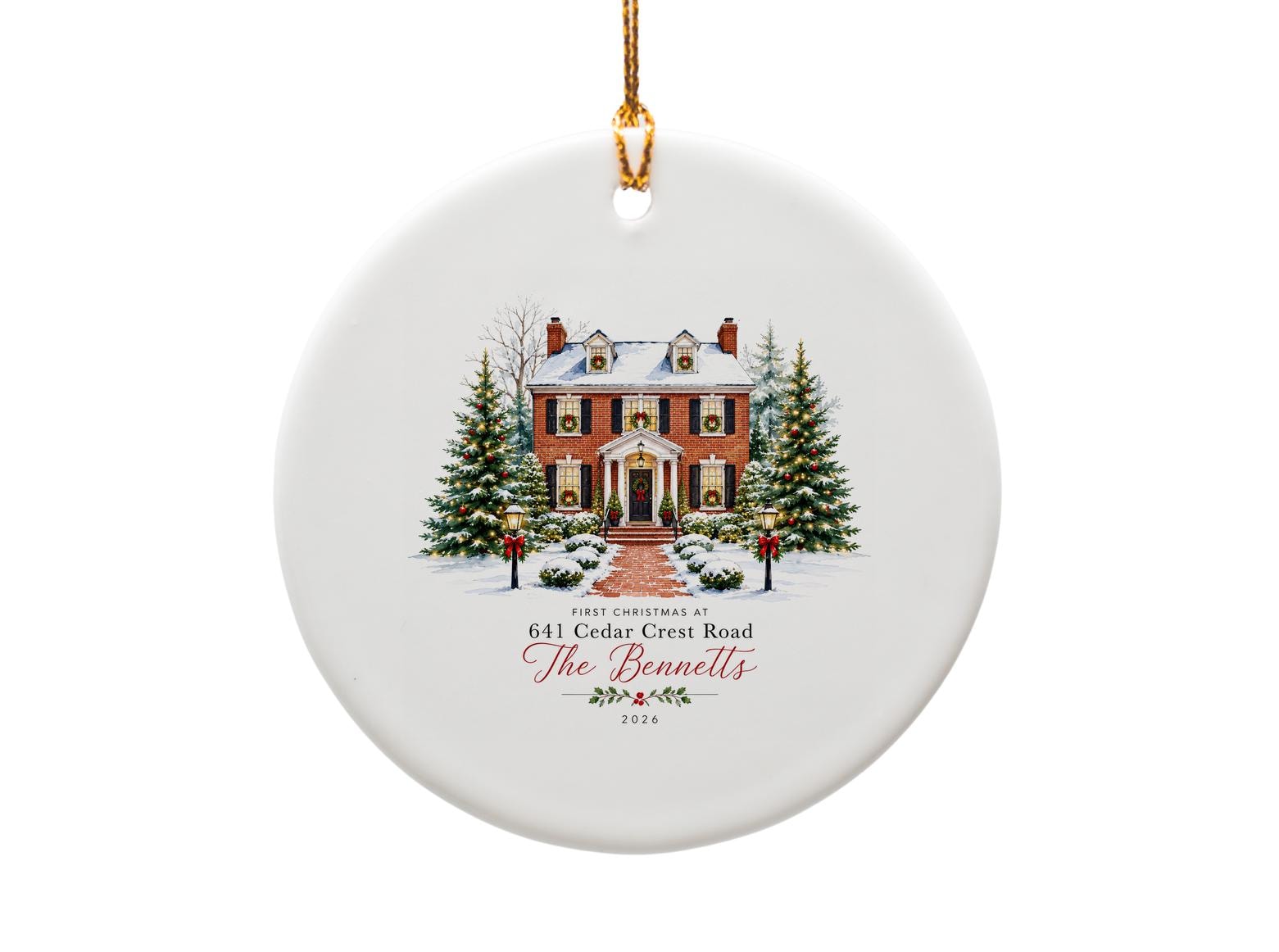 Custom First Christmas 2026 Personalized Ornament Holiday Decor Family Keepsake O1182