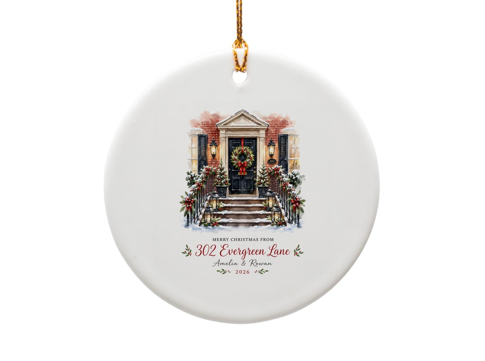 Merry Christmas Personalized Ornament Festive Holiday Decor Custom Family Name 2026 Christmas Ornament O1185