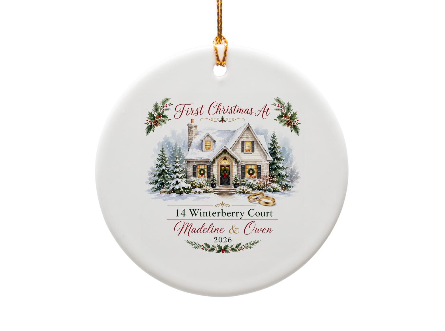 Custom First Christmas 2026 Personalized Ornament Holiday Decor Keepsake Gift O1167