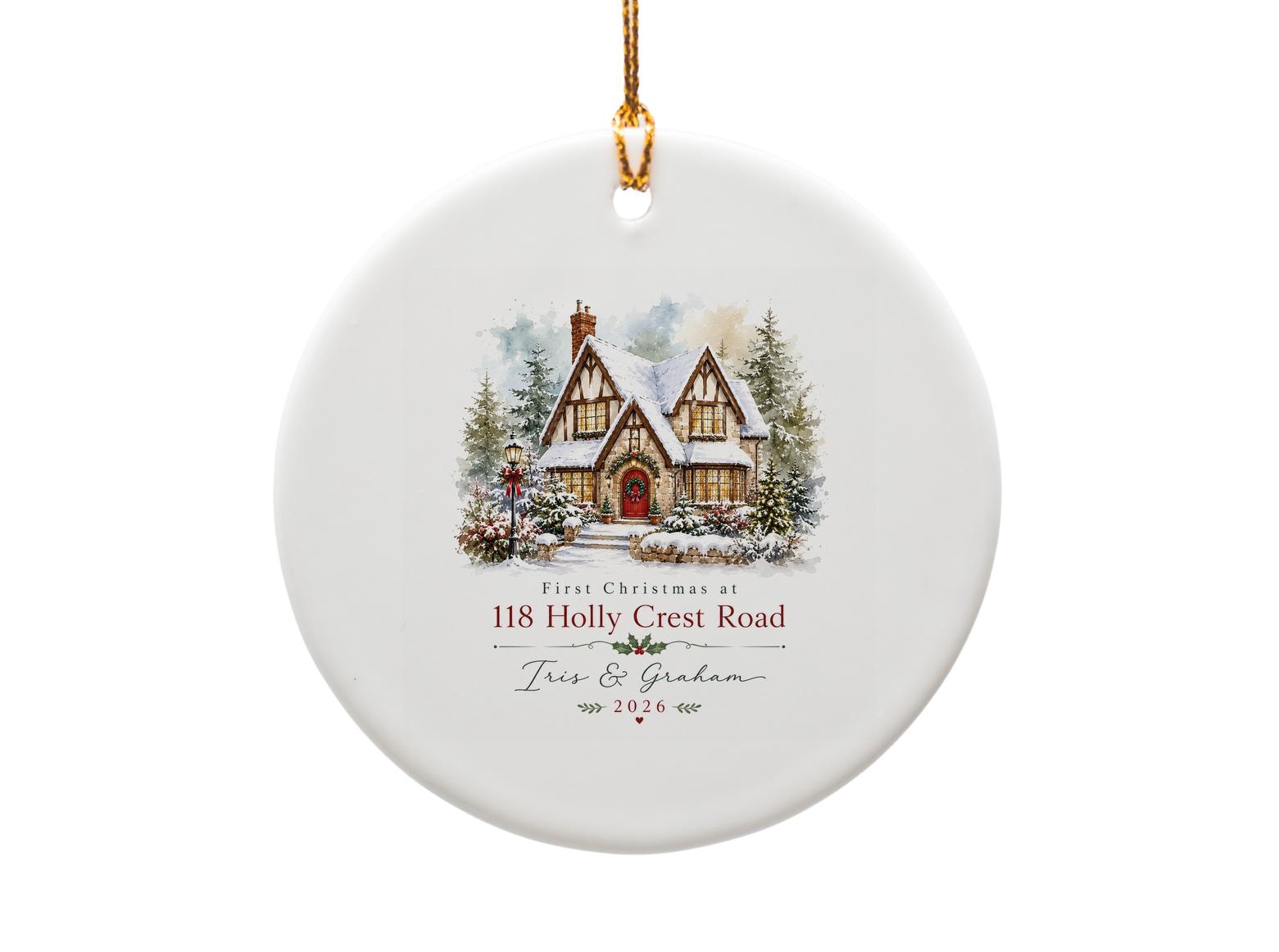 First Christmas Ornament Personalized Holiday Decor Iris & Graham 2026 Custom Christmas Ornament O1174
