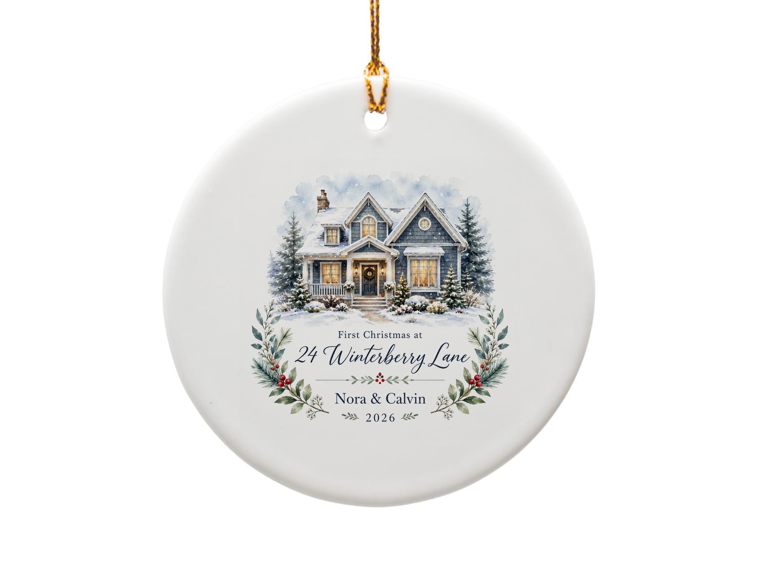 First Christmas Ornament Personalized Holiday Decor New Home Gift 2026 Winter Scene Ornament O1173