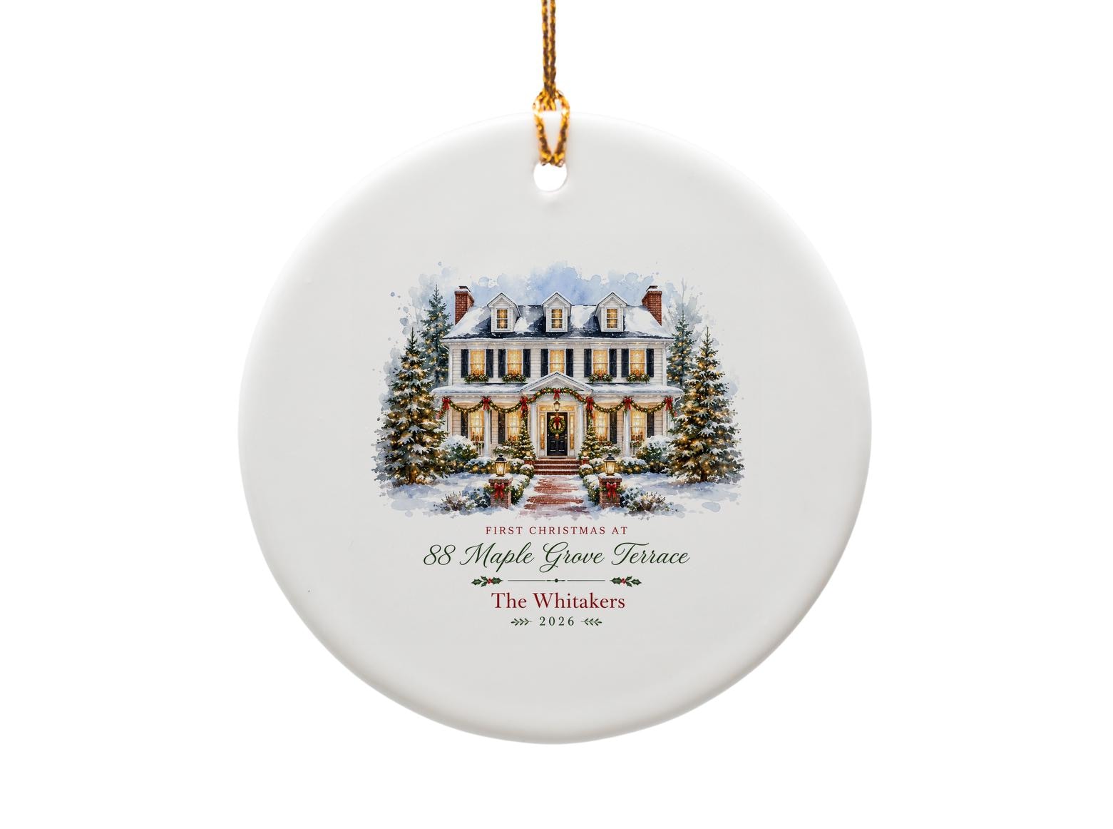 First Christmas Ornament Personalized Family Holiday Decor 2026 Festive House Keepsake Gift O1186