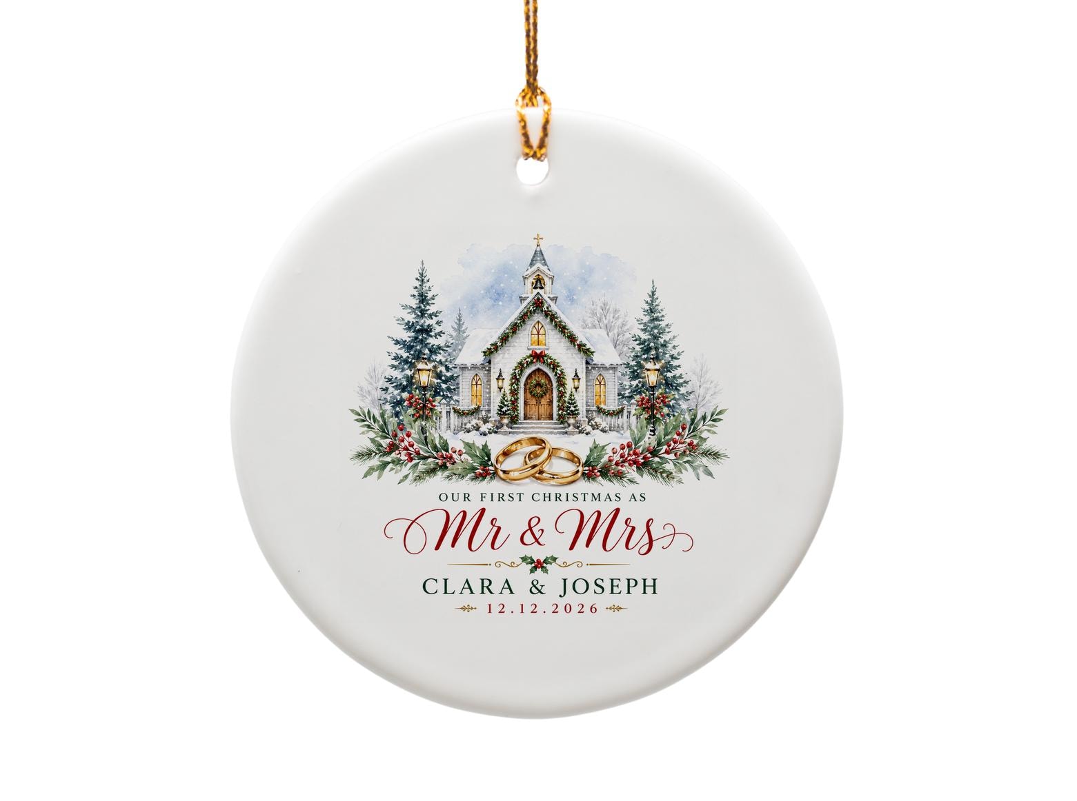 Our First Christmas As Mr & Mrs Ornament Personalized Wedding Ornament Newlywed Christmas Gift 2026 Holiday Decor O1170