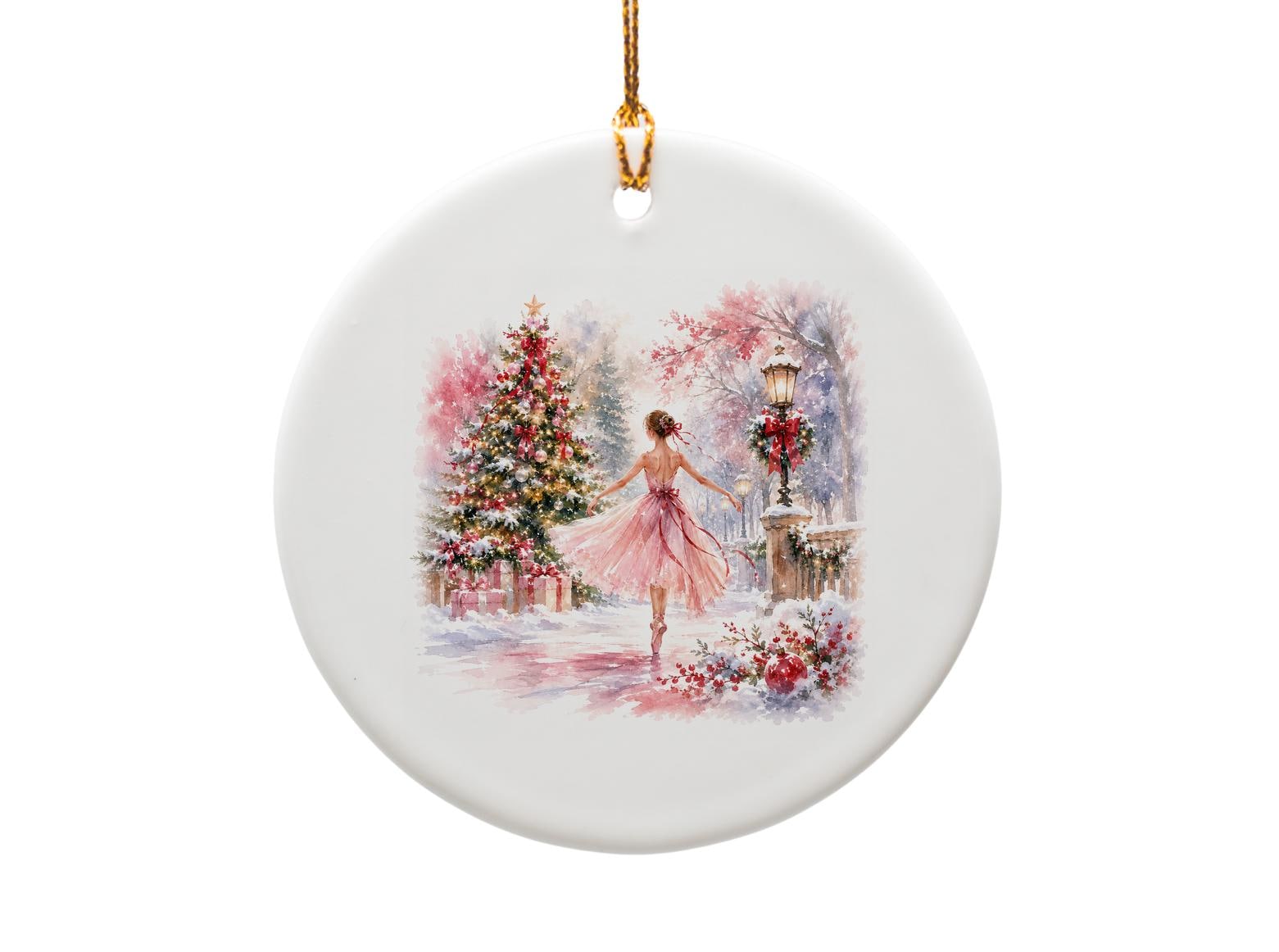 Ballerina Christmas Ornament Elegant Holiday Decor Ballet Dancer Ornament Winter Wonderland Gift For Her Festive Tree Decoration O1170