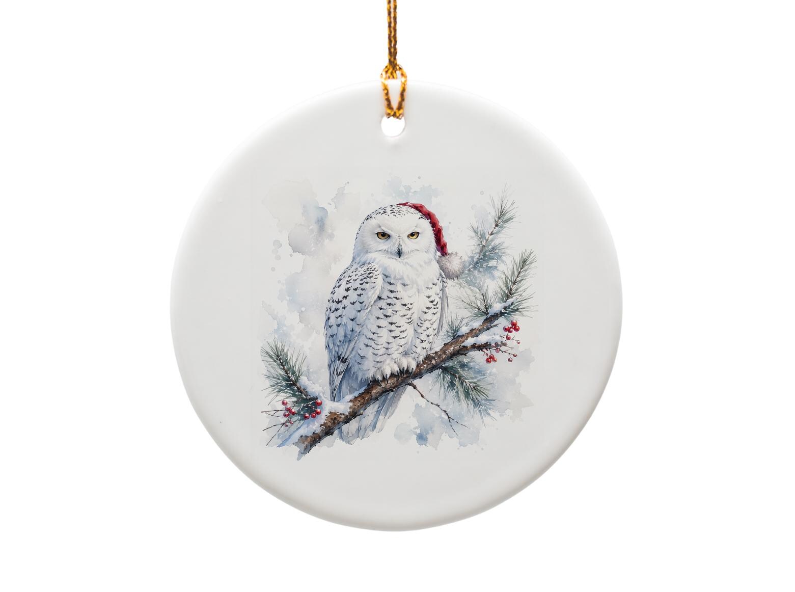 Snowy Owl Christmas Ornament Winter Holiday Decor Cute Animal Ornament For Bird Lover Festive Tree Decoration Gift O1168