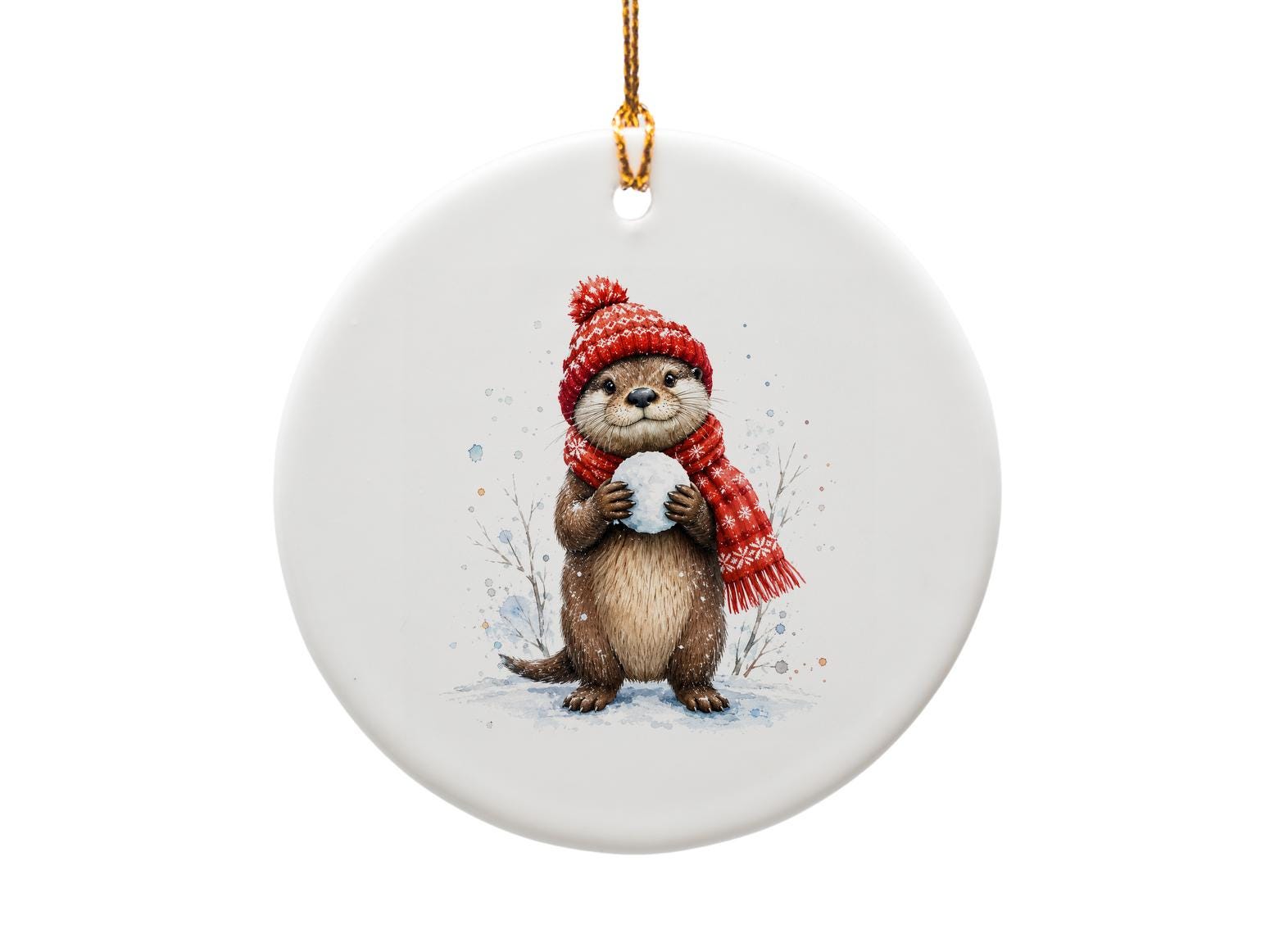 Cute Otter Ornament Winter Decoration Adorable Animal Ornament Christmas Tree Decor Holiday Gift For Animal Lover O1176
