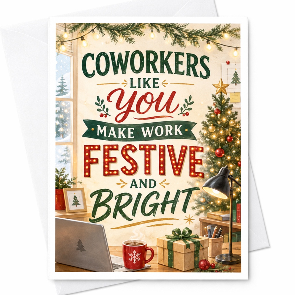 Coworkers Like You Make Work Festive And Bright Christmas Card Funny Holiday Greeting Card For Colleagues Office Gift Exchange C5446