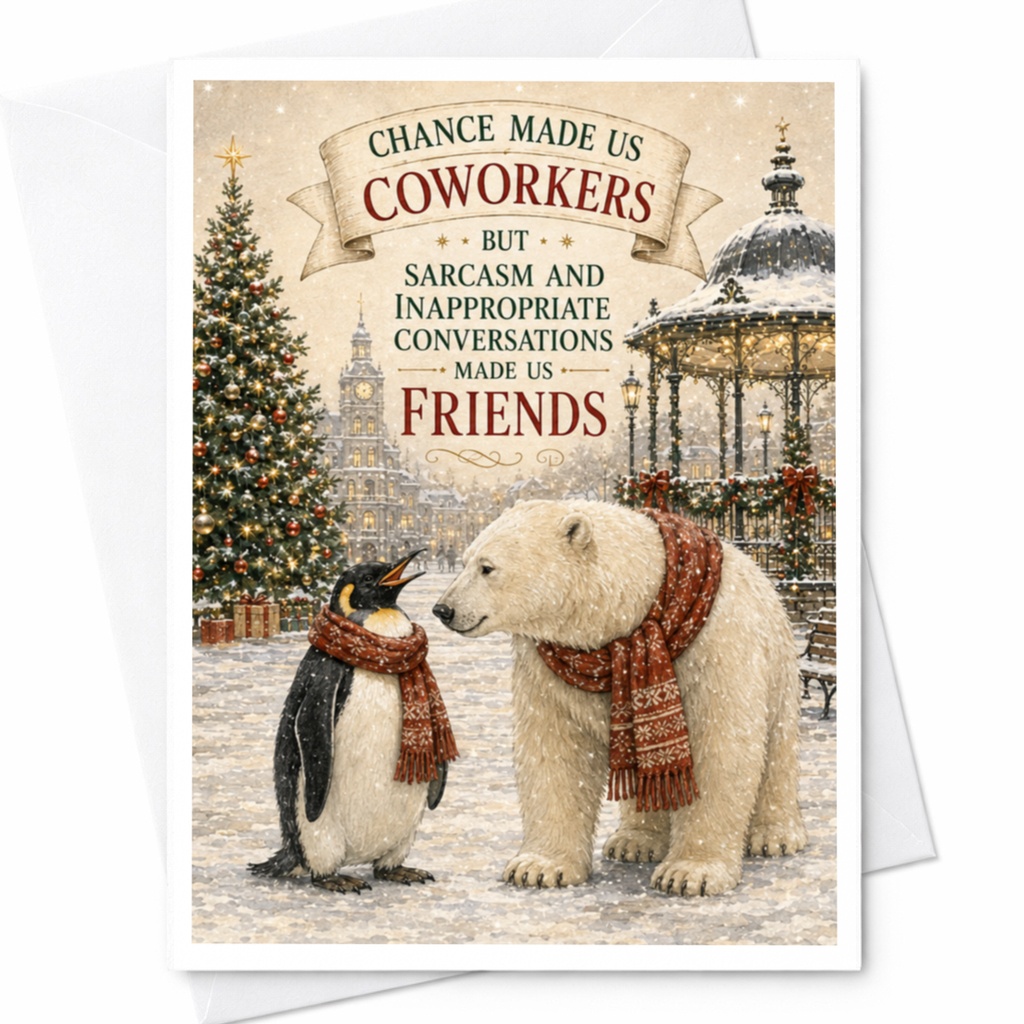 Chance Made Us Coworkers But Sarcasm And Inappropriate Conversations Made Us Friends Christmas Card Funny Holiday Card For Coworke C5410