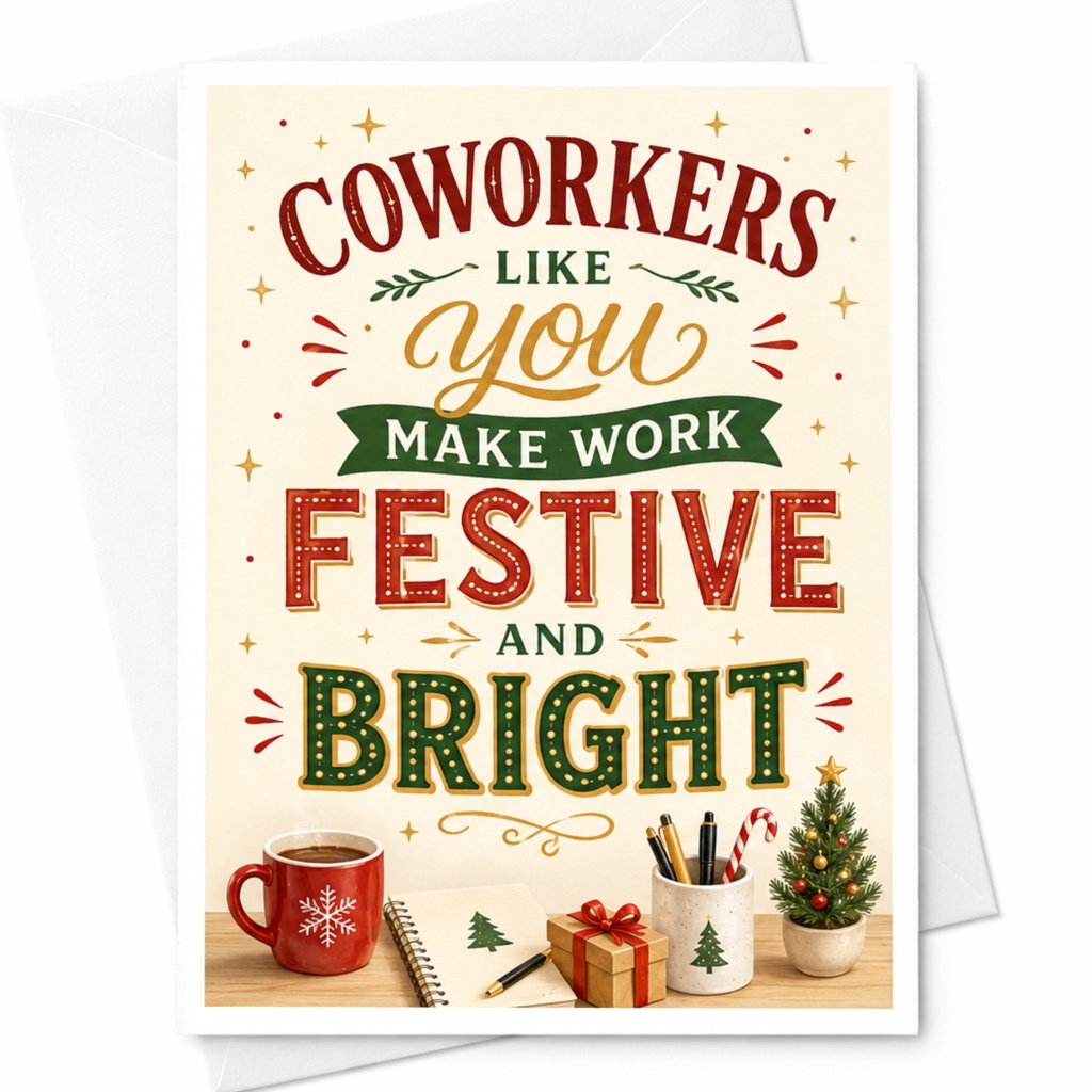 Coworkers Like You Make Work Festive And Bright Christmas Card Funny Holiday Greeting Card For Colleagues Office Gift Exchange C5445