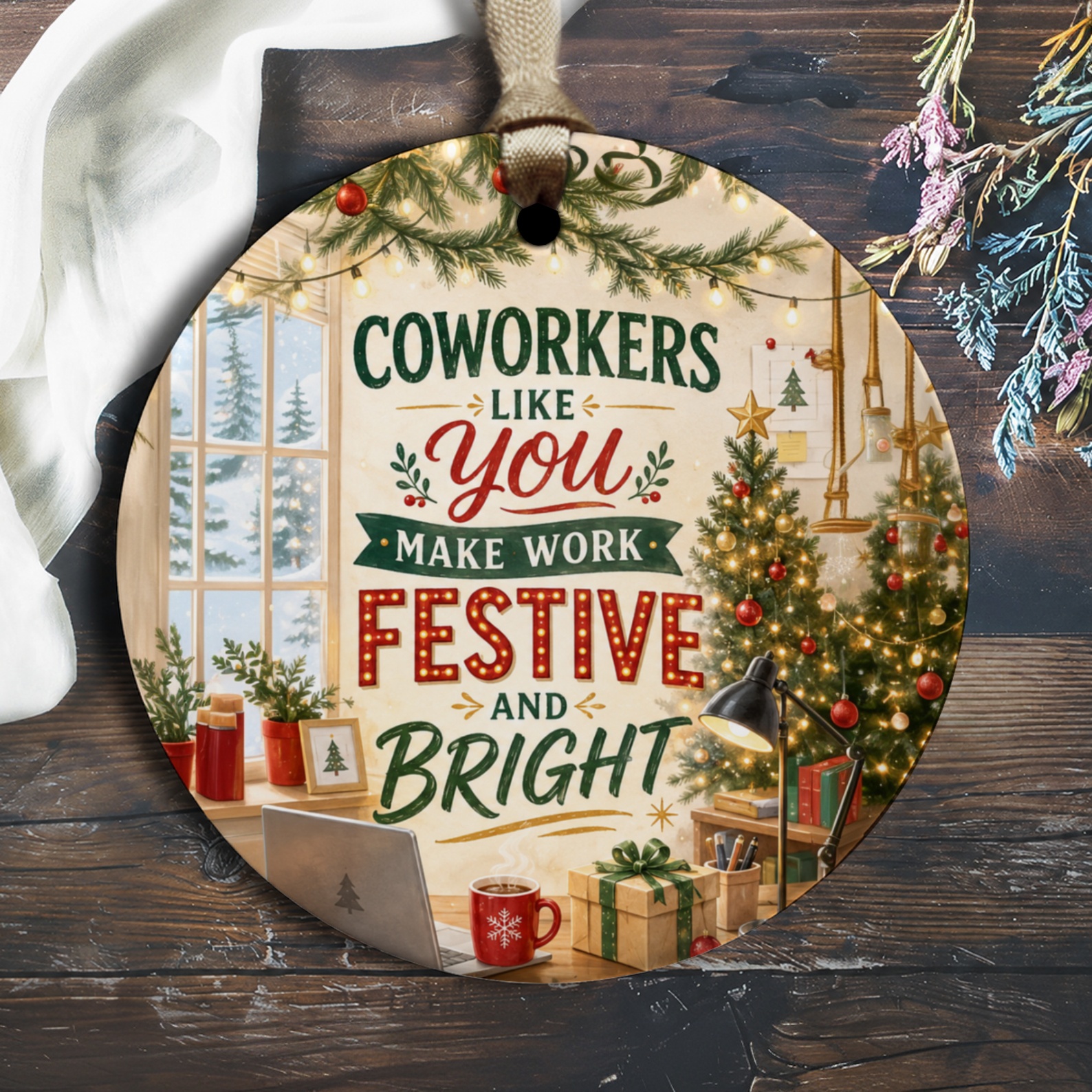 Coworkers Like You Make Work Festive And Bright Christmas Ornament Holiday Office Decor Gift For Coworker Festive Decoration O1305
