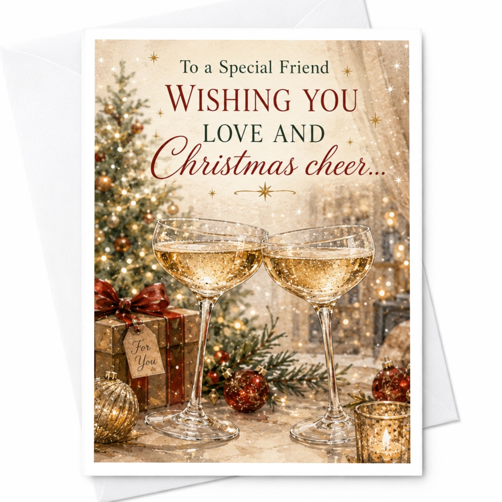 To A Special Friend Wishing You Love And Christmas Cheer Christmas Card Holiday Greeting For Friend Festive Cheers C5530
