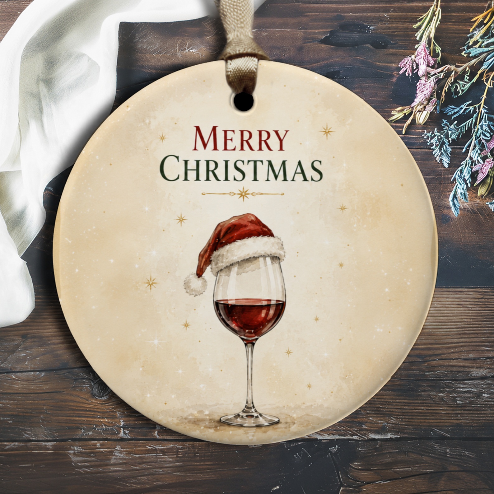 Merry Christmas Ornament Wine Glass With Santa Hat Holiday Decor Festive Christmas Tree Decoration Gift For Wine Lovers O1388